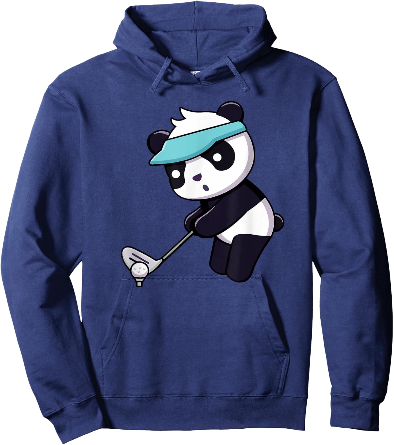 Panda Playing Golf Funny Animal Golfer Panda Bear Golfing Hoodie - Hoodie | Navy
