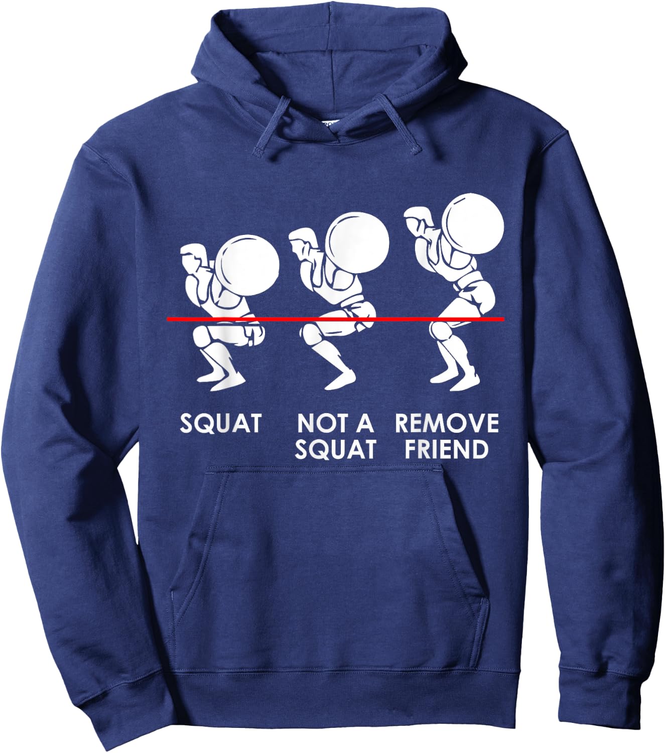 Funny Gym Workout - Squats Levels - Leg Exercise Hoodie - Hoodie | Navy