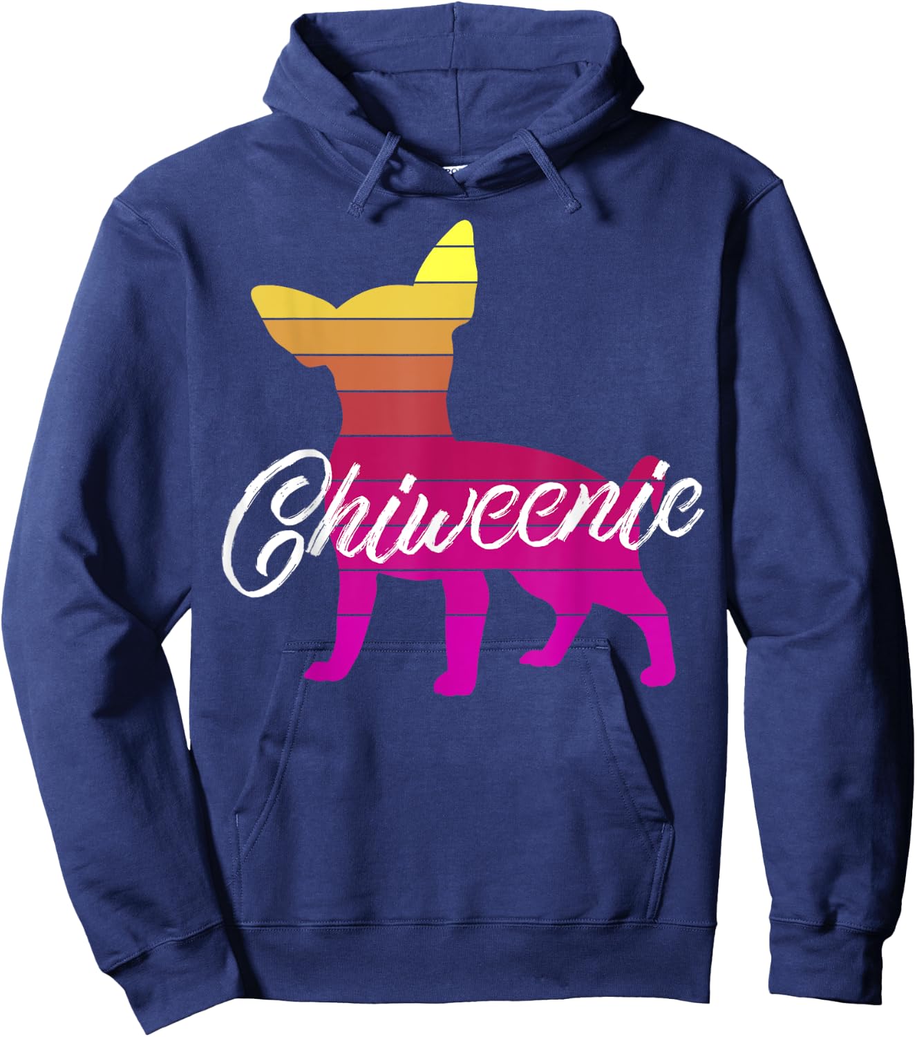 Cute Retro Chiweenie Silhouette Gift design for Chiweenies Hoodie - Hoodie | Navy