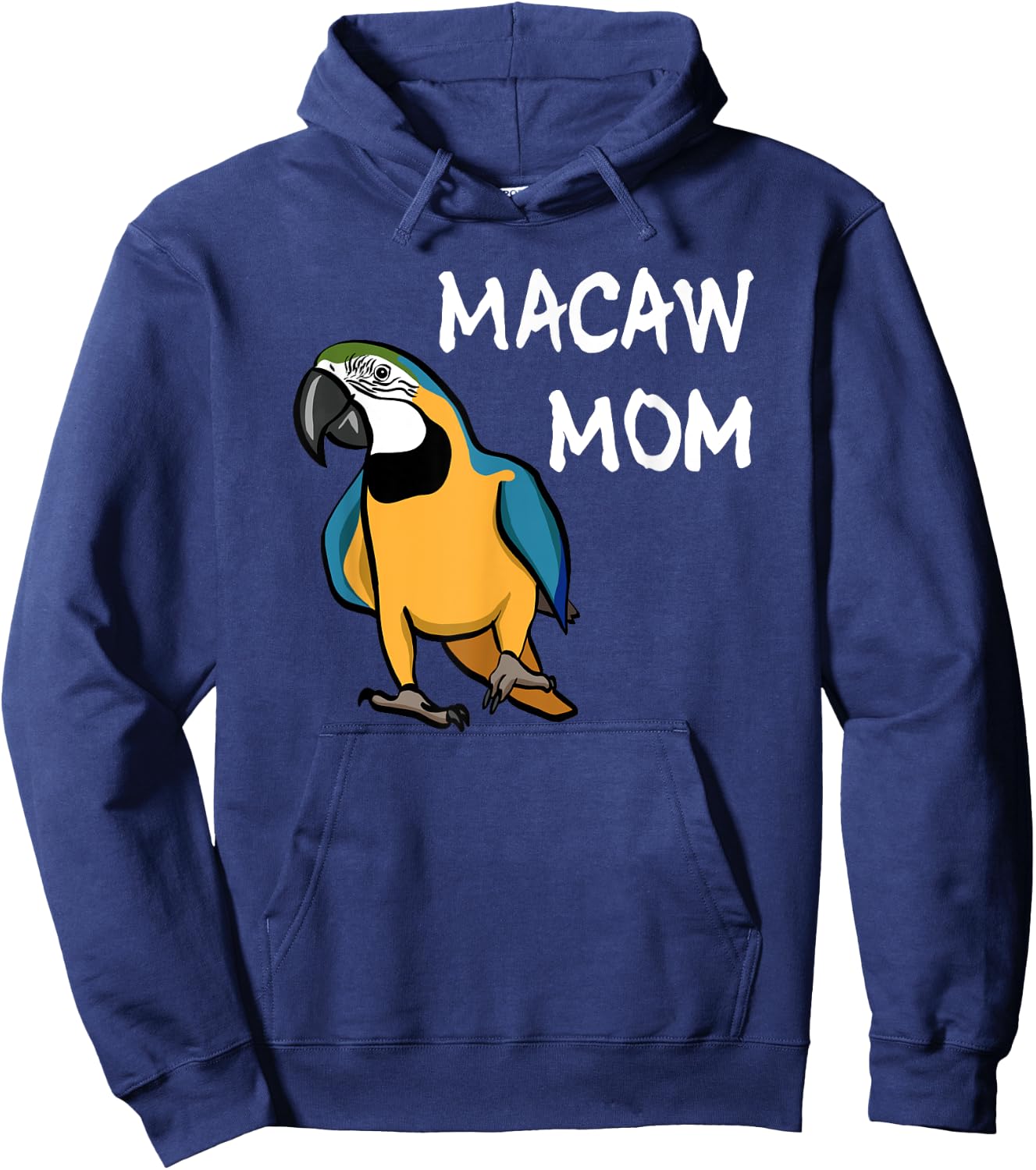 Blue and Yellow Macaw Mom Parrot Mom Bird Lover Cute Parrot Hoodie - Hoodie | Navy