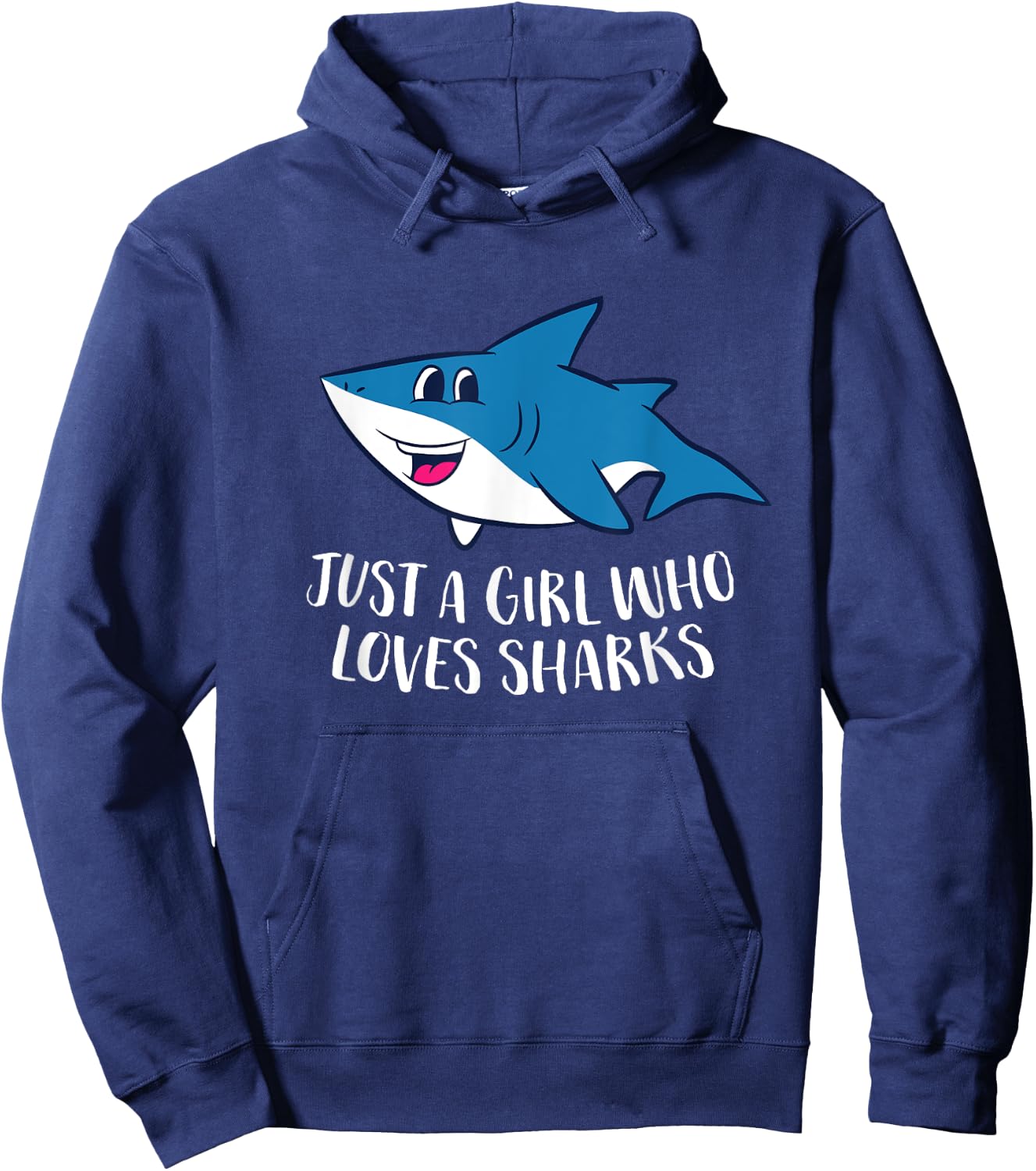 Just a Girl Who Loves Sharks Cute Shark Girl Hoodie - Hoodie | Navy