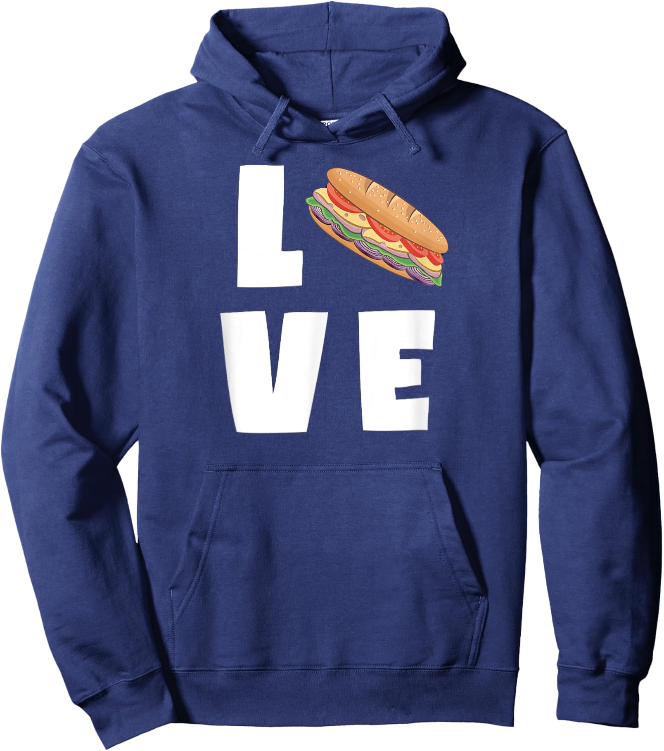 I Love Sub Sandwiches Funny Deli Hero Hoagie Food Lover Hoodie - Hoodie | Navy