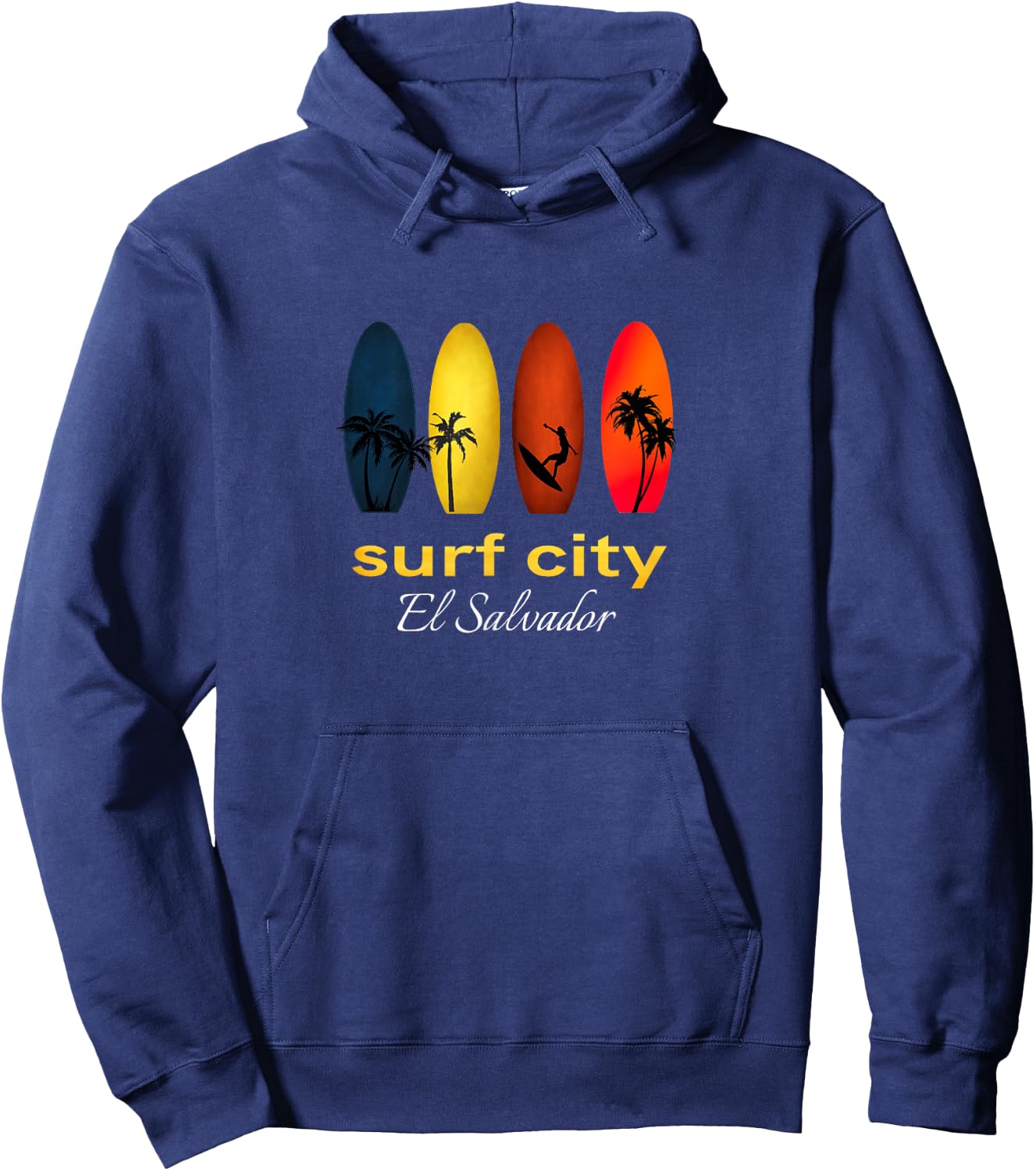 Surf City El Salvador El Sunzal SV Sivar Salvadorian playas Hoodie - Hoodie | Navy
