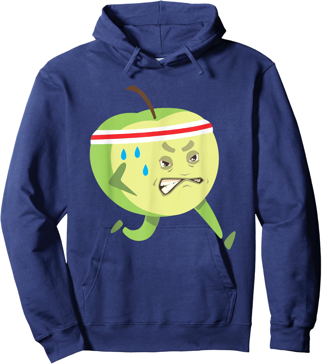 Funny Running Apple Cardio Marathon Runner Sweating Apple Hoodie - Hoodie | Navy