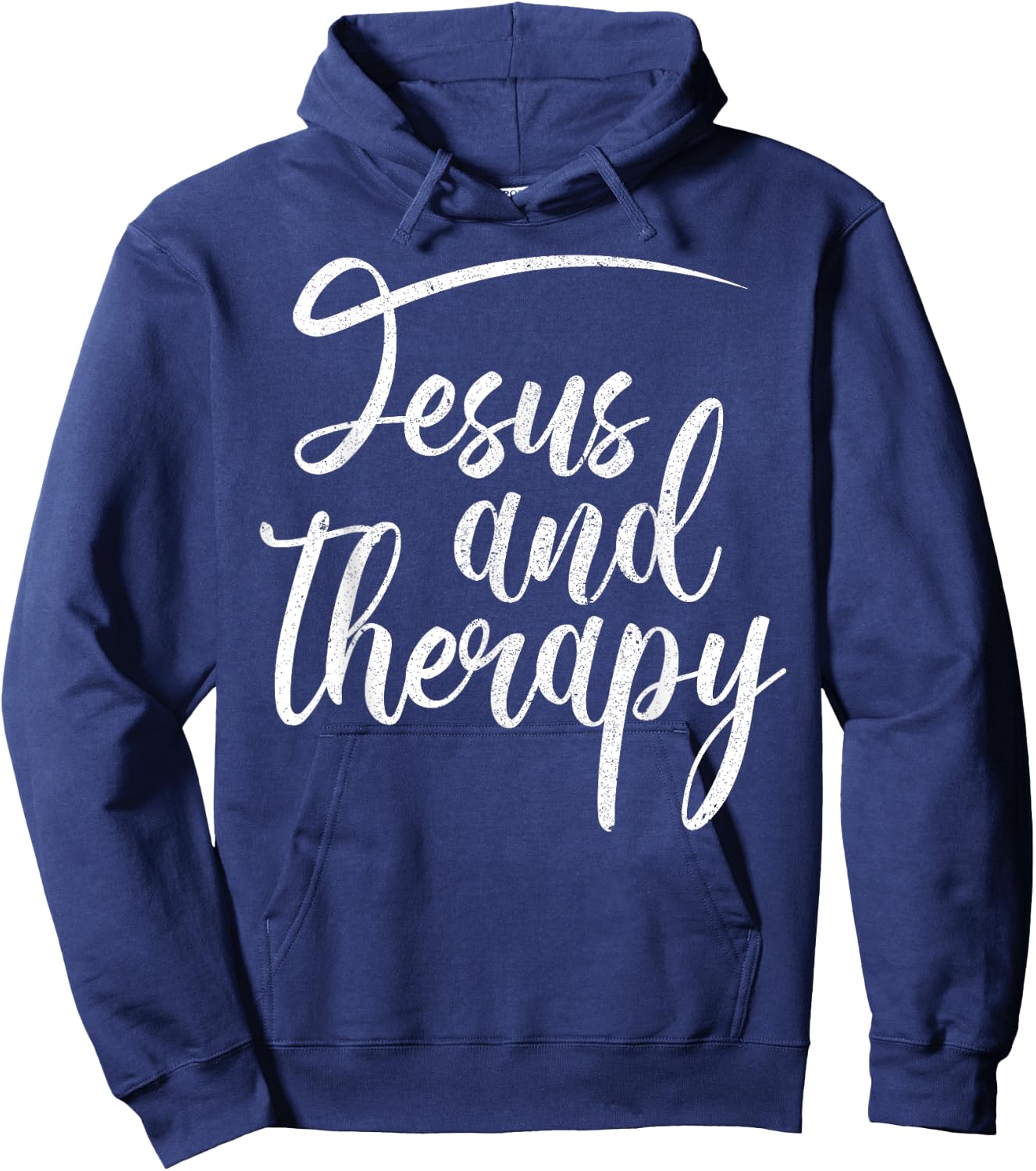 Christian Faith Believers Merch Co Jesus And Therapy Religious Christian Humor Hoodie - Hoodie | Navy