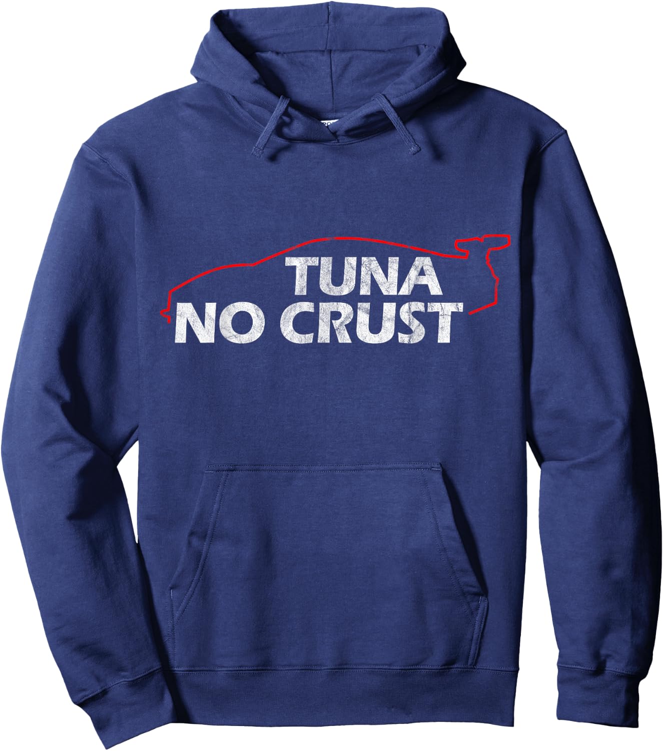 Tuna Lovers Collection - Tuna No Crust - Cool for Tuna Lovers - Black - Short Sleeve - Classic Fit - -Adults - Small Hoodie - Hoodie | Navy