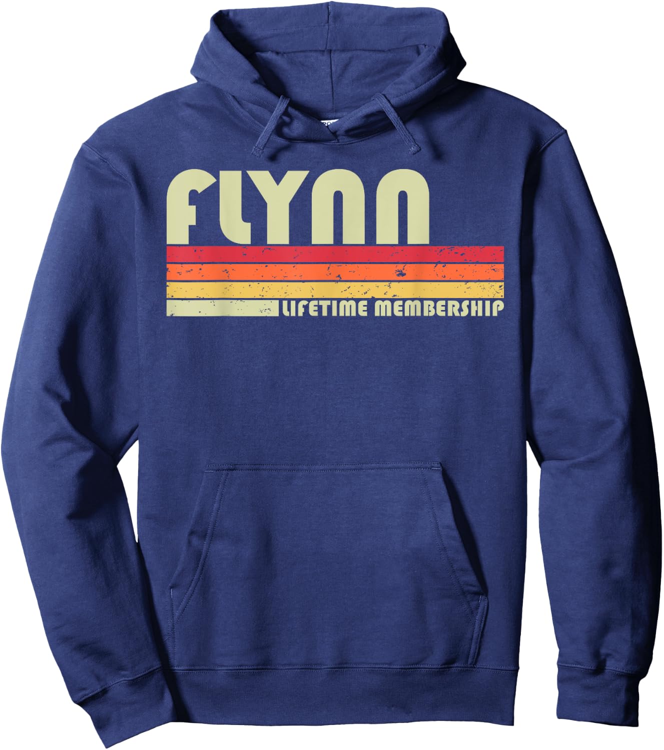 FLYNN Surname Funny Retro Vintage 80s 90s Birthday Reunion Hoodie - Hoodie | Navy