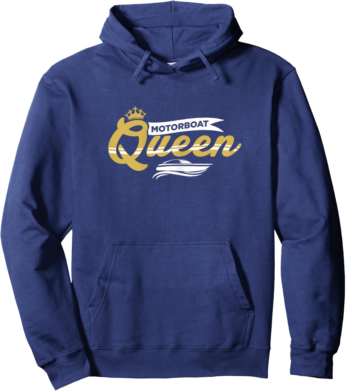 Motorboat Shirt Women Motorboat Queen Boat Captain Gift Hoodie - Hoodie | Navy