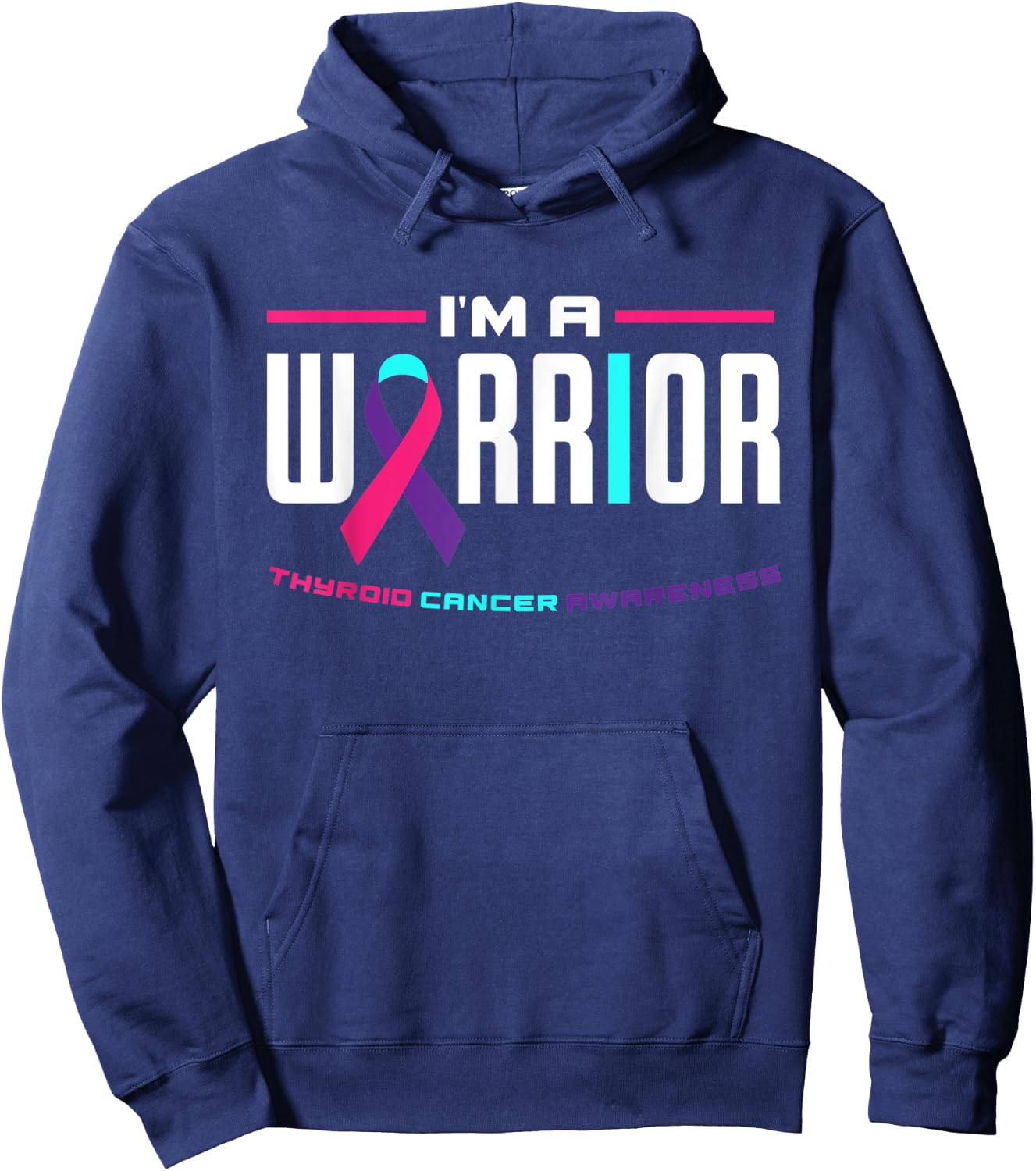 I'm A Warrior Thyroid Cancer Awareness Thyroid Cancer Hoodie - Hoodie | Navy