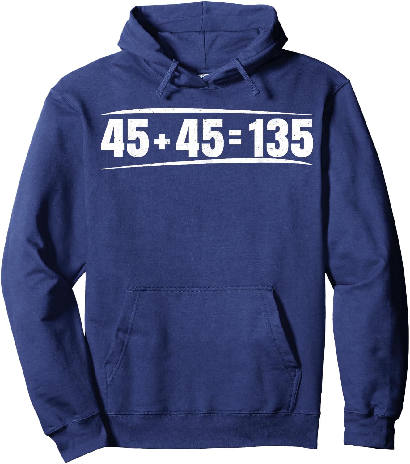 Gym Training Apparel 45 + 45 = 135 ||---- - -Adults, -Kids - Black - Small - Short Sleeve Hoodie - Hoodie | Navy
