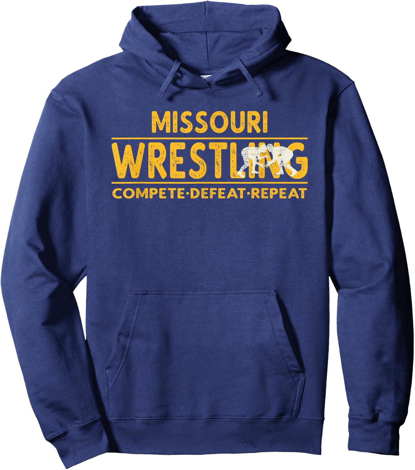 Missouri Wrestling - Compete, Defeat, Repeat Hoodie - Hoodie | Navy
