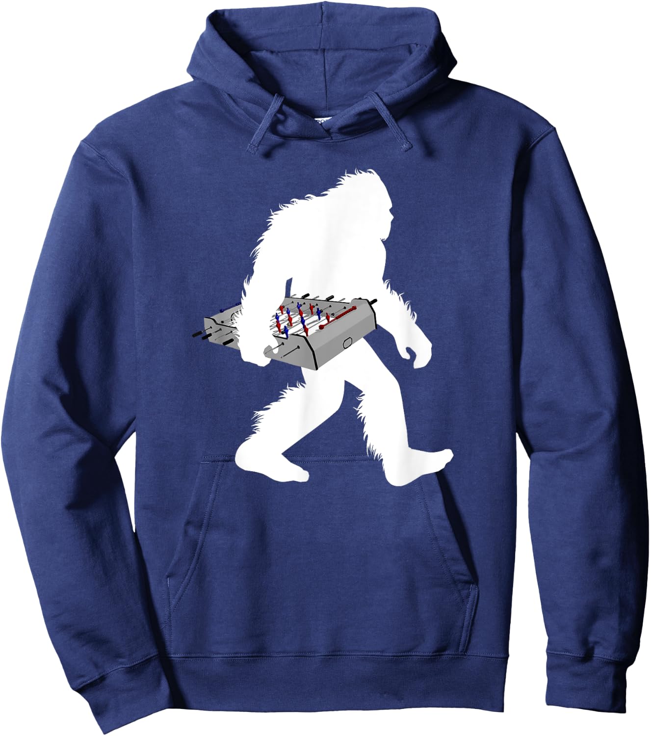 Bigfoot Carrying Foosball Table Football Game Sasquatch Hoodie - Hoodie | Navy