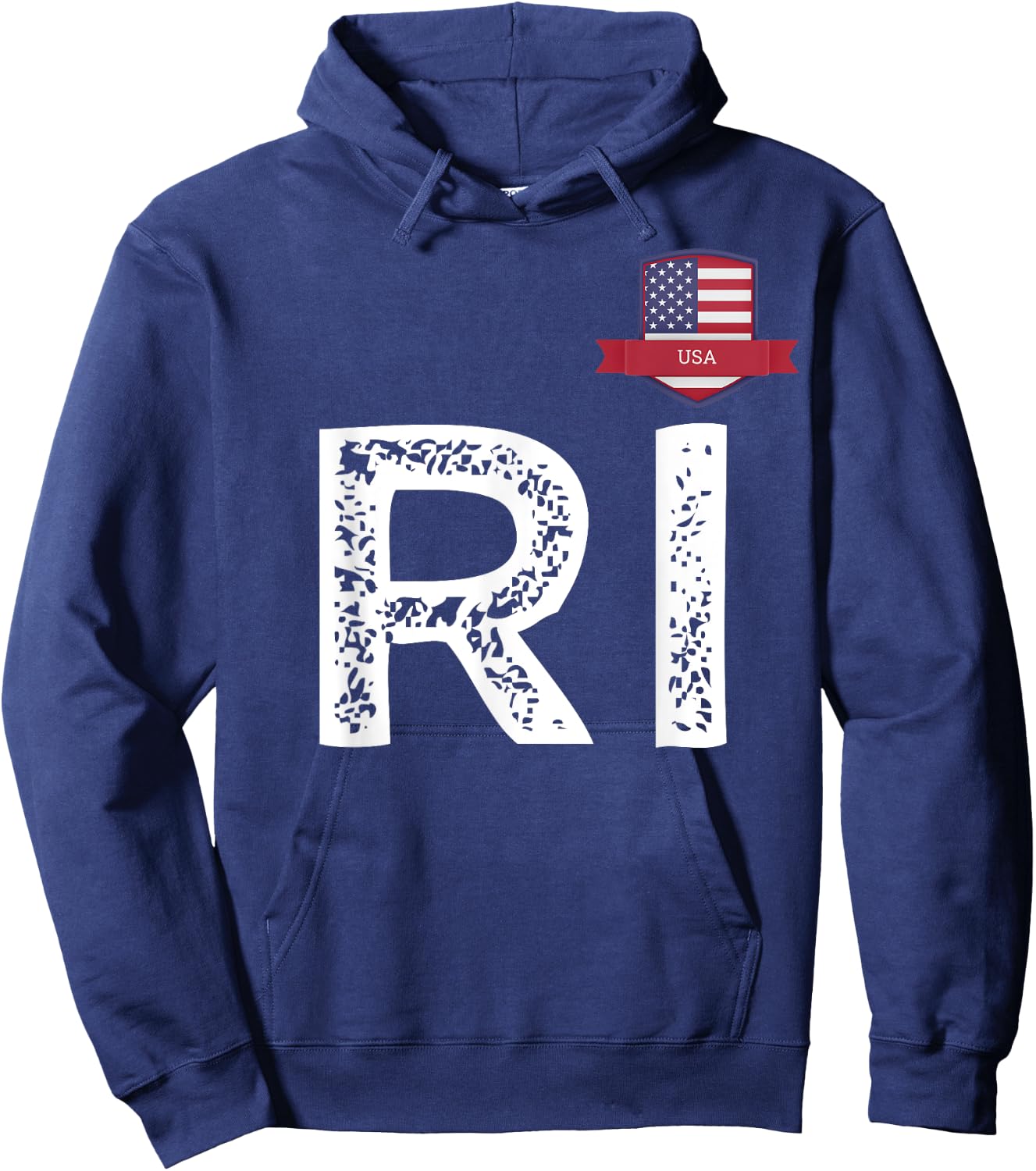 USA Human-Flag Letter R and I American USA Hoodie - Hoodie | Navy