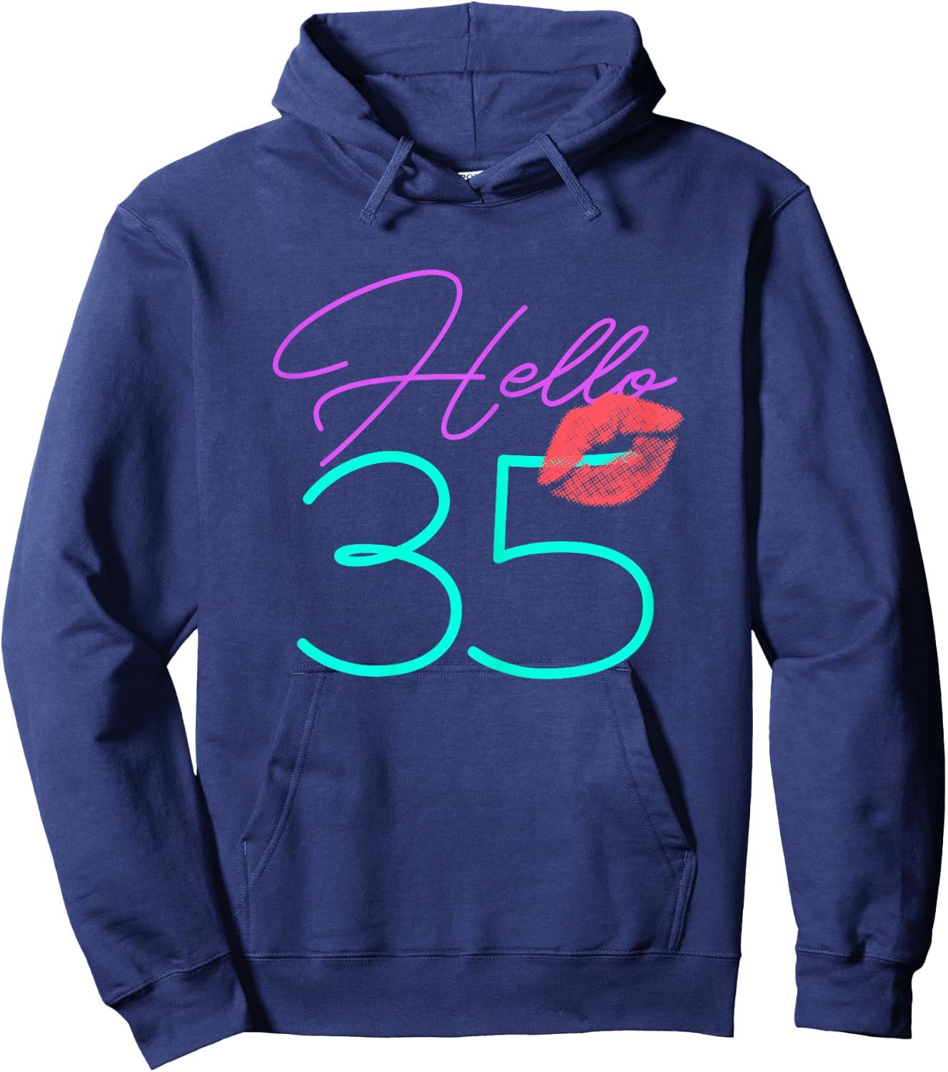 35th Birthday Funny Pink Women Gift Hoodie - Hoodie | Navy