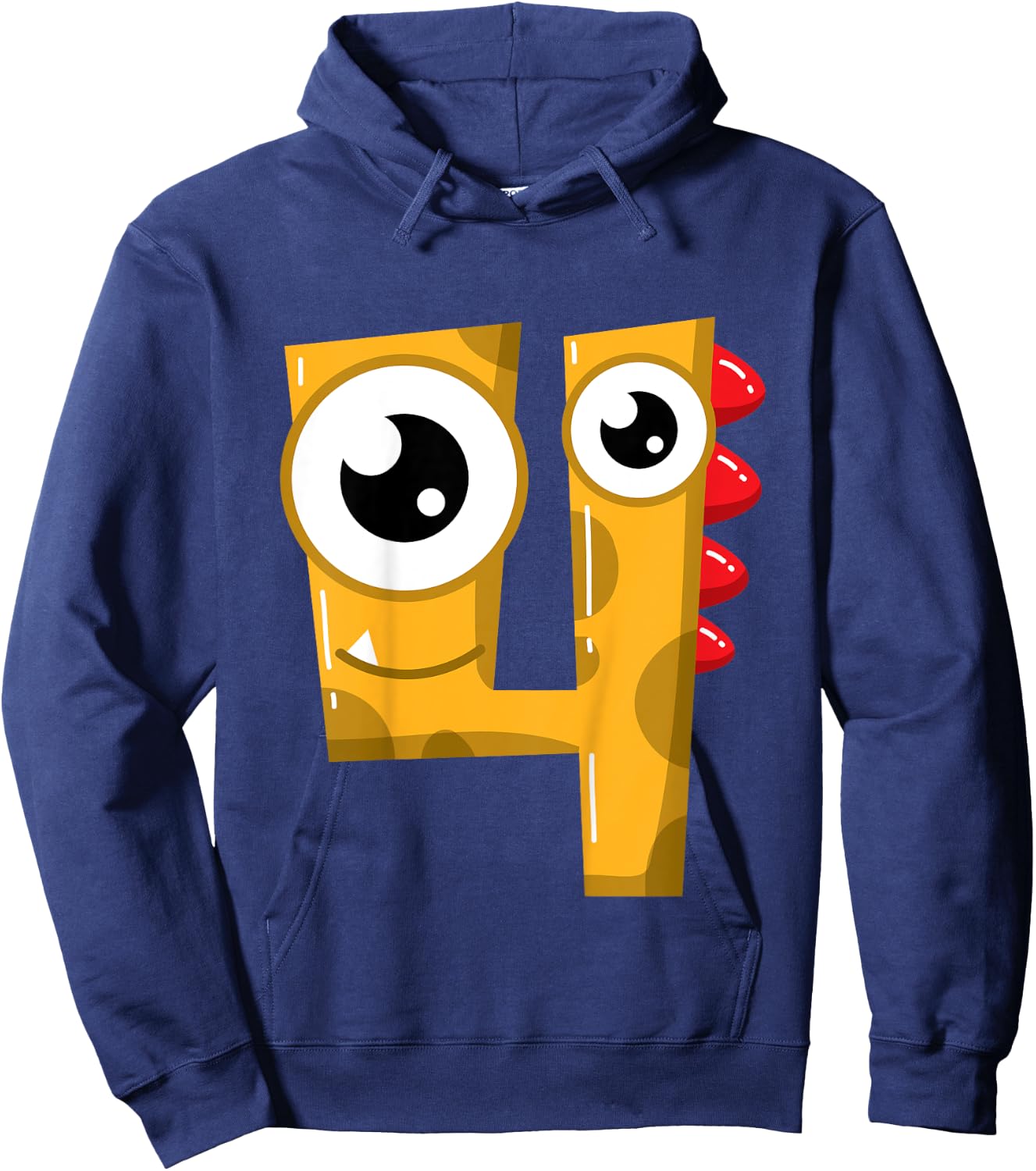 4th Birthday Fun Shirt Gift Funny Little Monster Hoodie - Hoodie | Navy