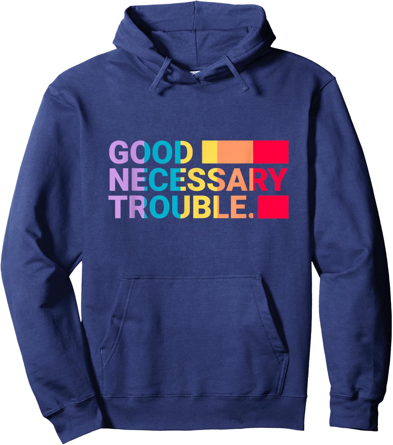 Get in Good Necessary Trouble Rainbow Edition Hoodie - Hoodie | Navy