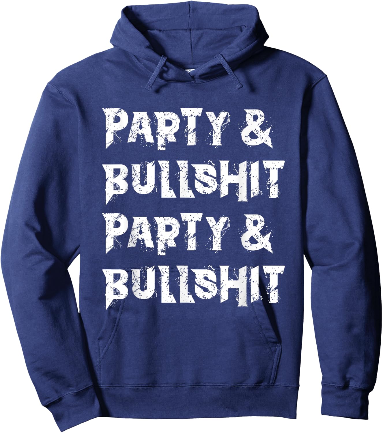 Heavy Metal -Party And Bullshit- Hard Rock Biker Rockabilly Hoodie - Hoodie | Navy