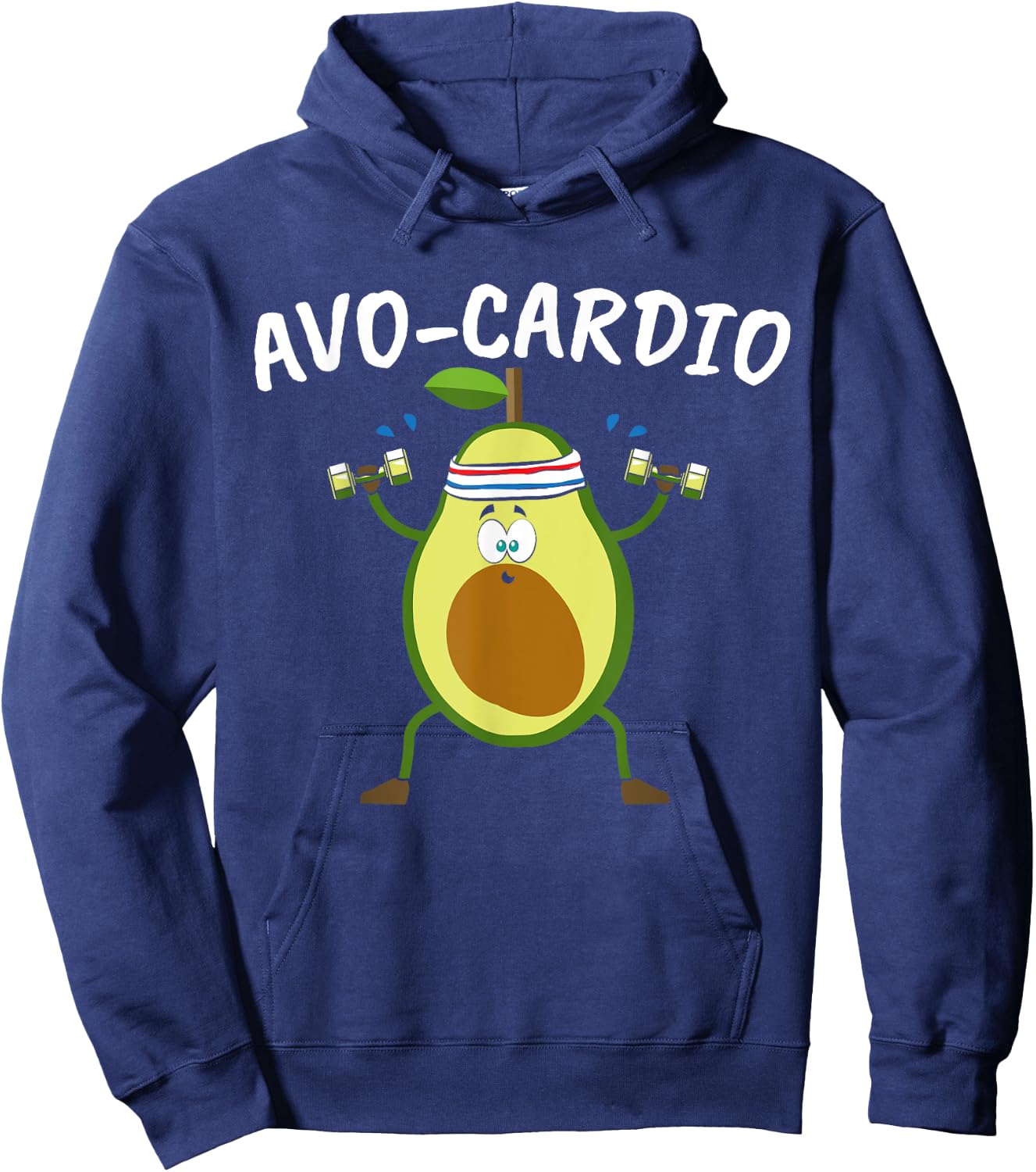 Avocado Graphic Avo Cardio for a Avacardio Workout Pun Hoodie - Hoodie | Navy