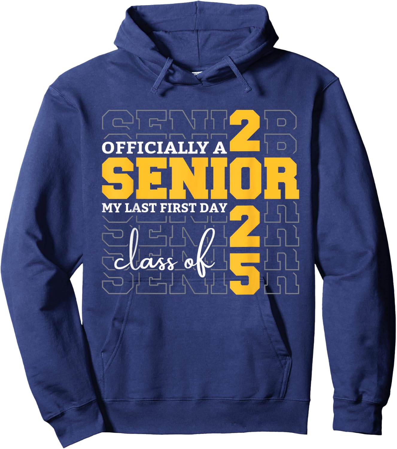 Officially A Senior 2025 My Last First Day Class of 2025 Hoodie - Hoodie | Navy