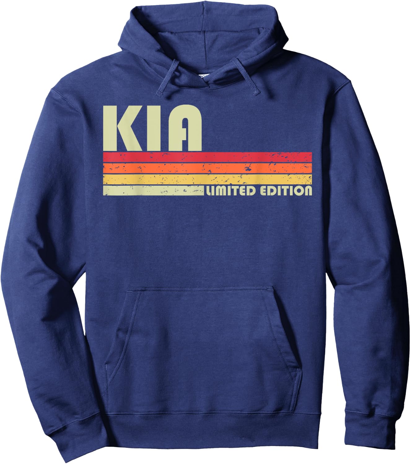 KIA Name Personalized Retro Vintage 80s 90s Birthday Hoodie - Hoodie | Navy