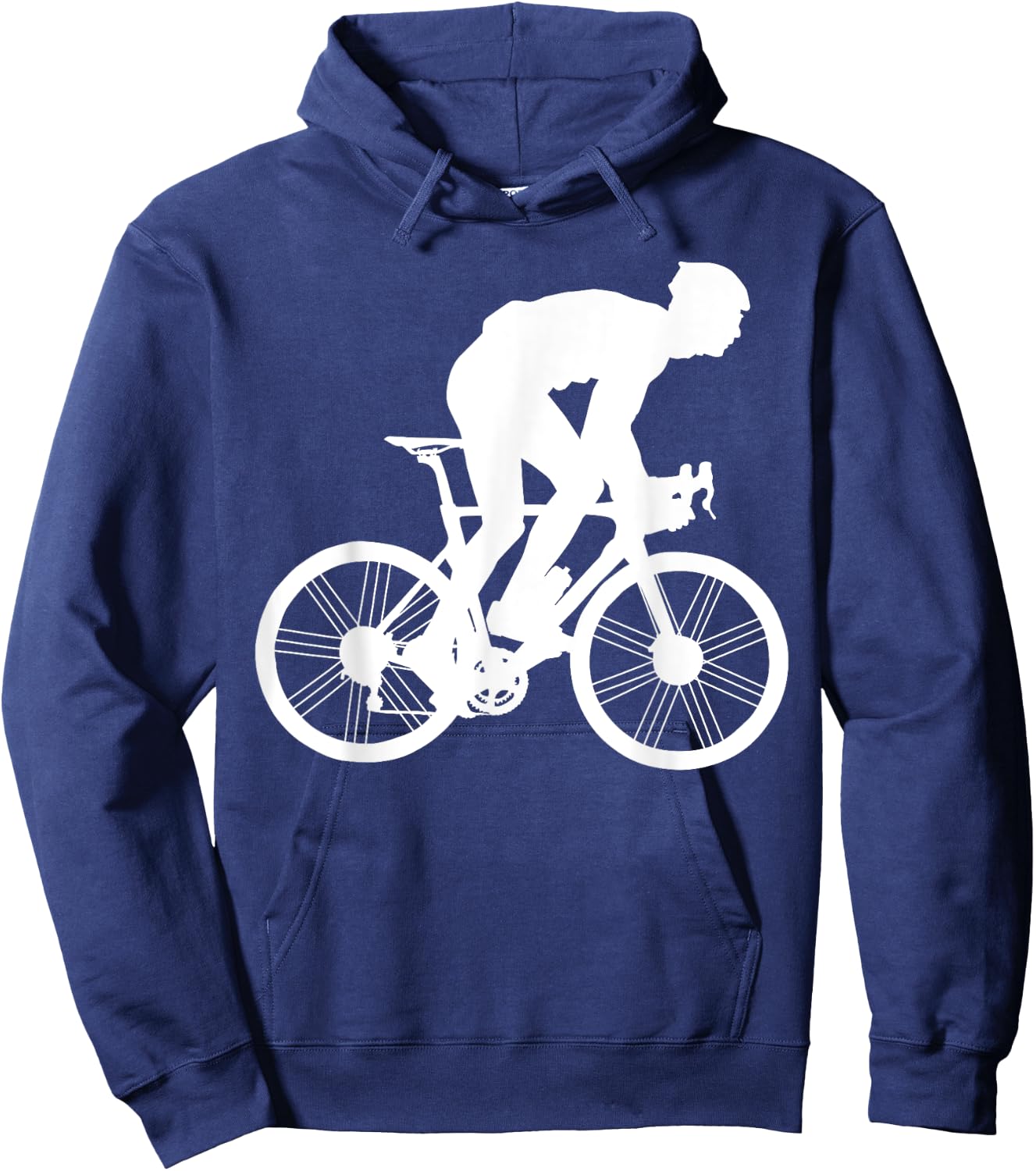 Silhouette Road Cycling Athlete Bike Ride Cyclist Biker Race Hoodie - Hoodie | Navy