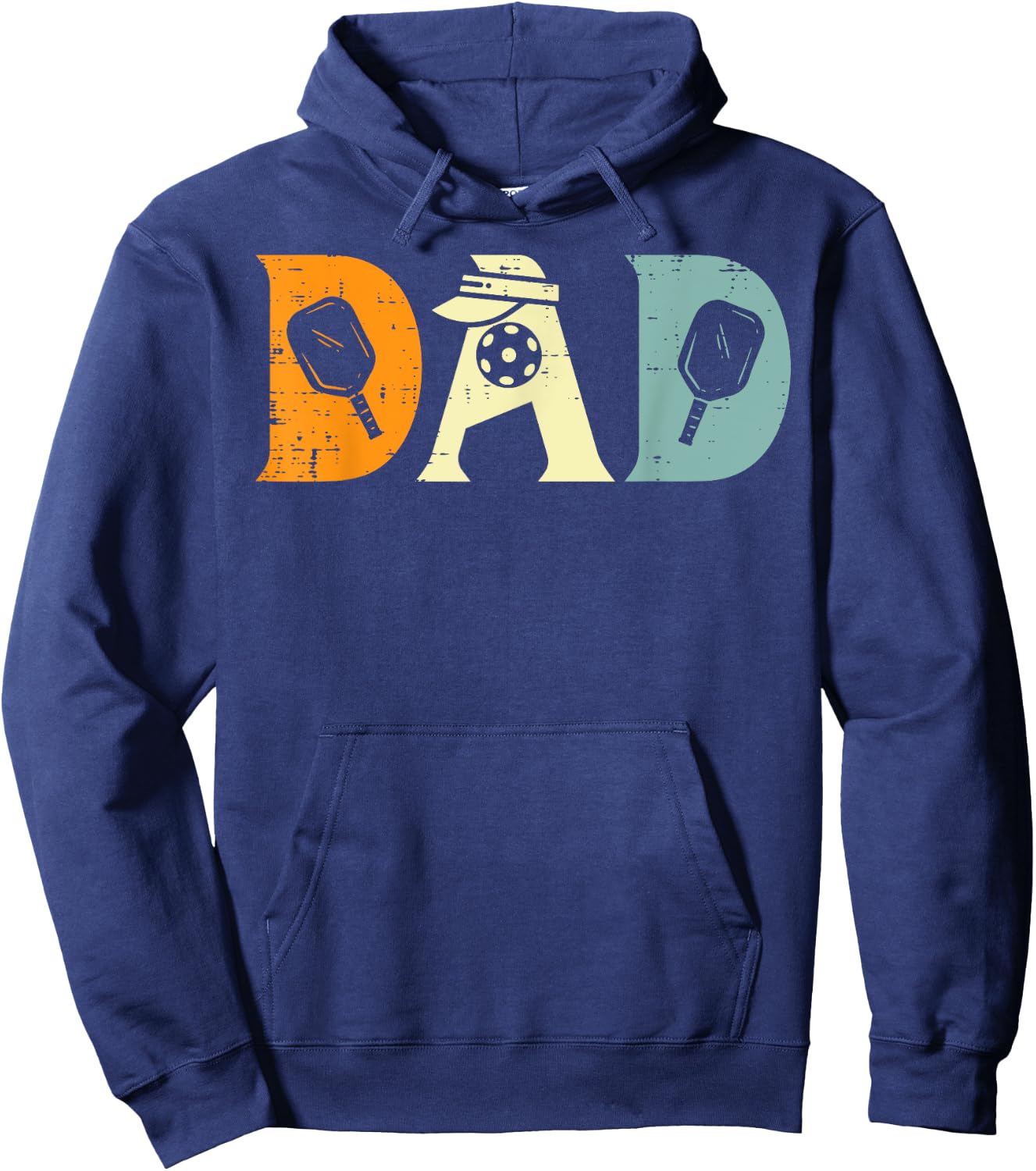 Pickleball Dad Pickle Ball Sports Daddy Papa Grandpa Men Hoodie - Hoodie | Navy