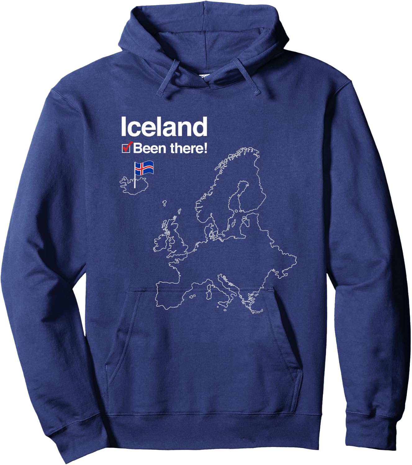 Flag and Map of Iceland Hoodie - Hoodie | Navy