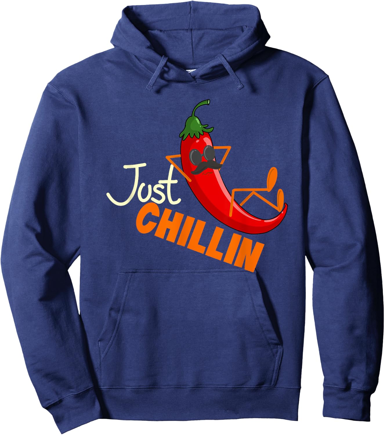 Funny Just Chillin Chili Pepper For Spicy Food Lovers Hoodie - Hoodie | Navy