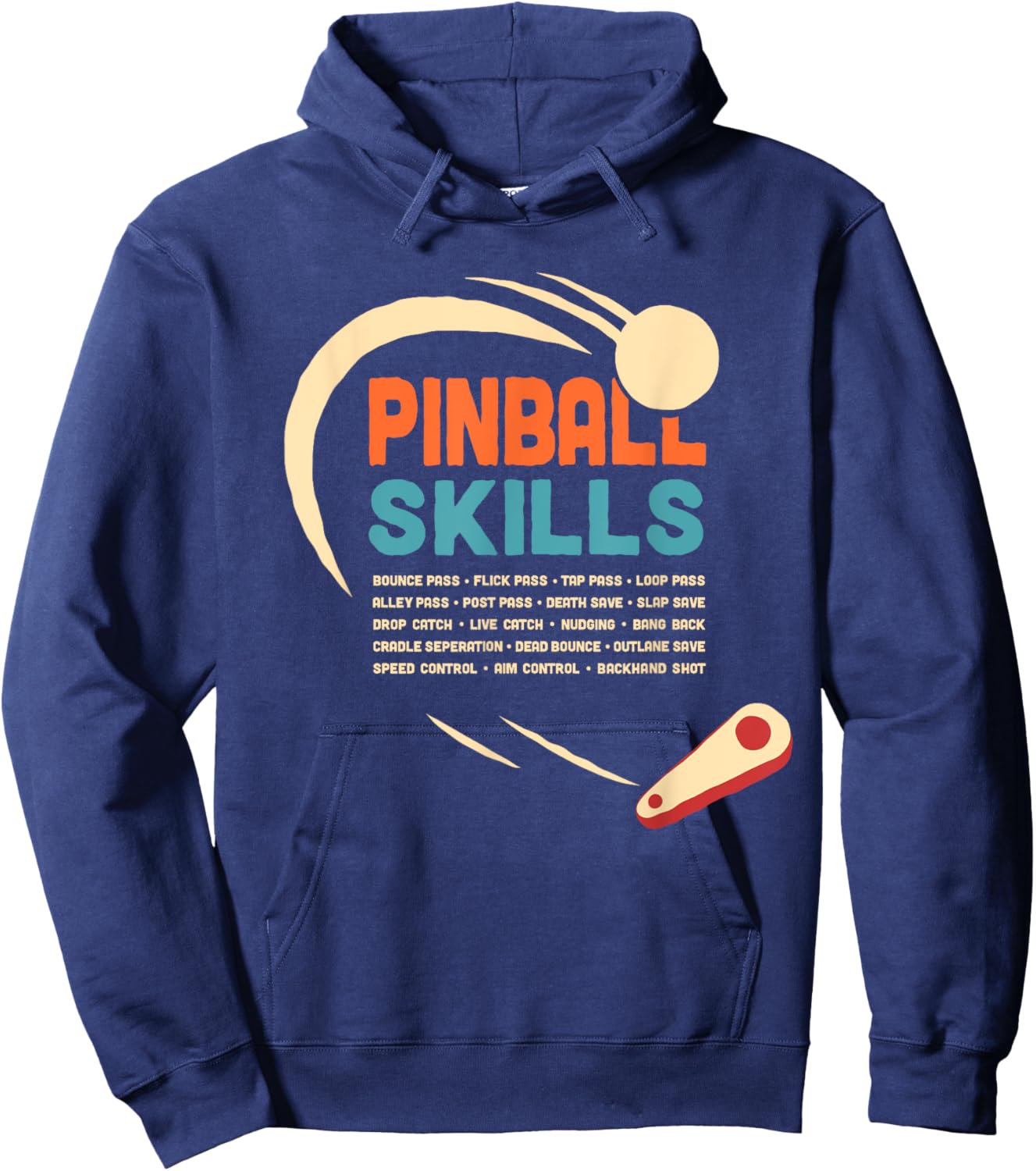 Pinball Skills - Retro Pinball Hoodie - Hoodie | Navy