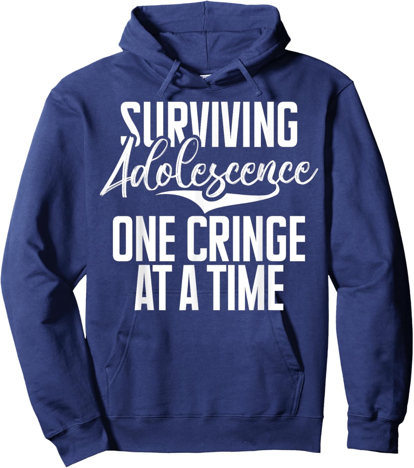 Surviving Adolescence One Cringe at a Time Teenager Hoodie - Hoodie | Navy