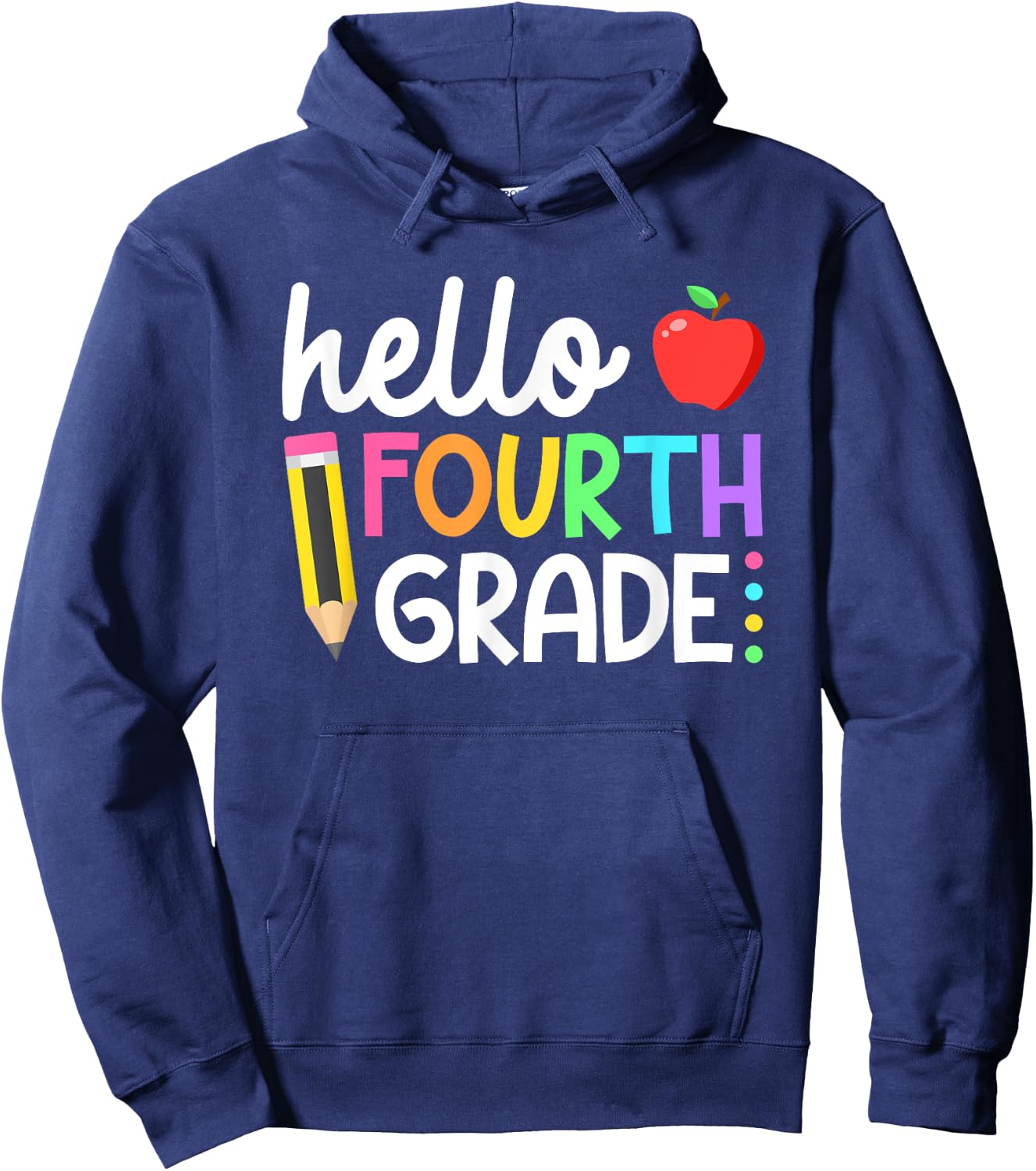 Hello Fourth Grade Team 4th Grade Back to School Teacher Kid Hoodie - Hoodie | Navy