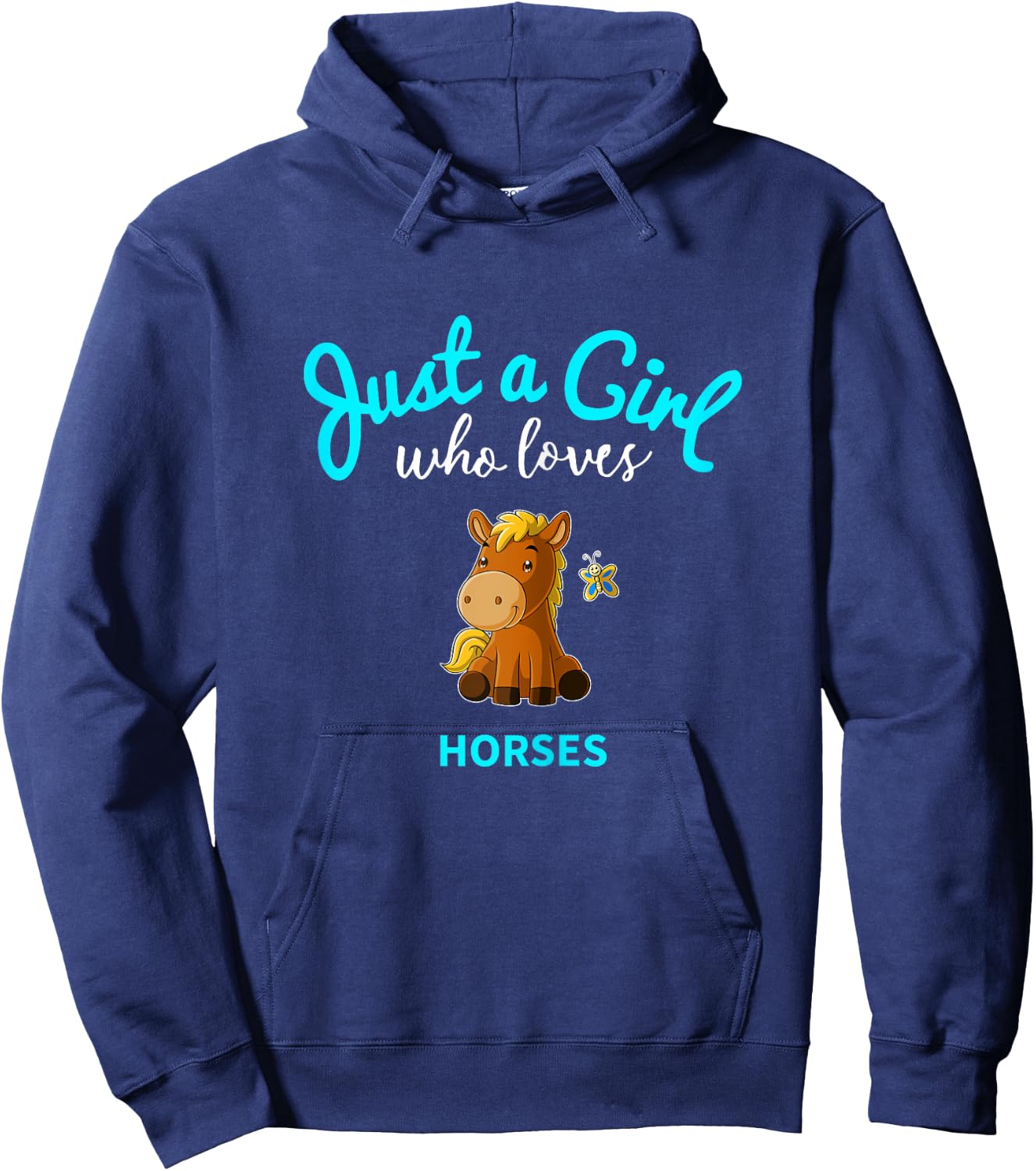 Horse Shirt for Girls | Children's Horse Hoodie - Hoodie | Navy