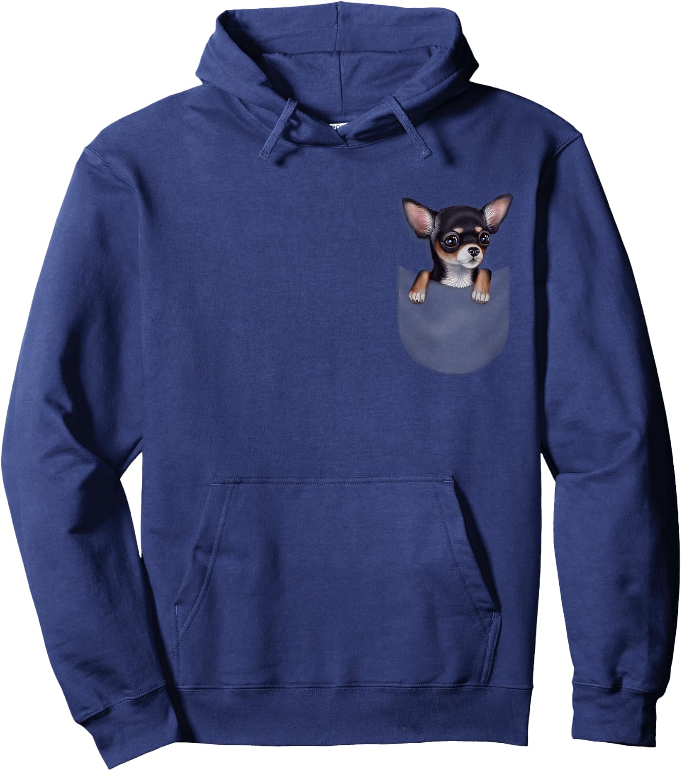 Black Chihuahua Dog in Pocket Women Kids Hoodie - Hoodie | Navy