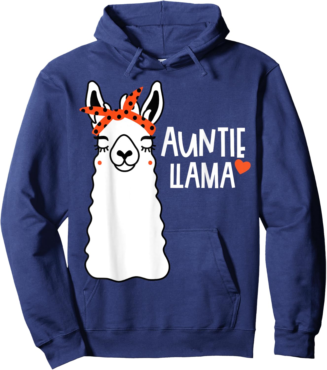 Cute Auntie Llama Funny Alpacas Llamas Lover Gift Aunt Hoodie - Hoodie | Navy