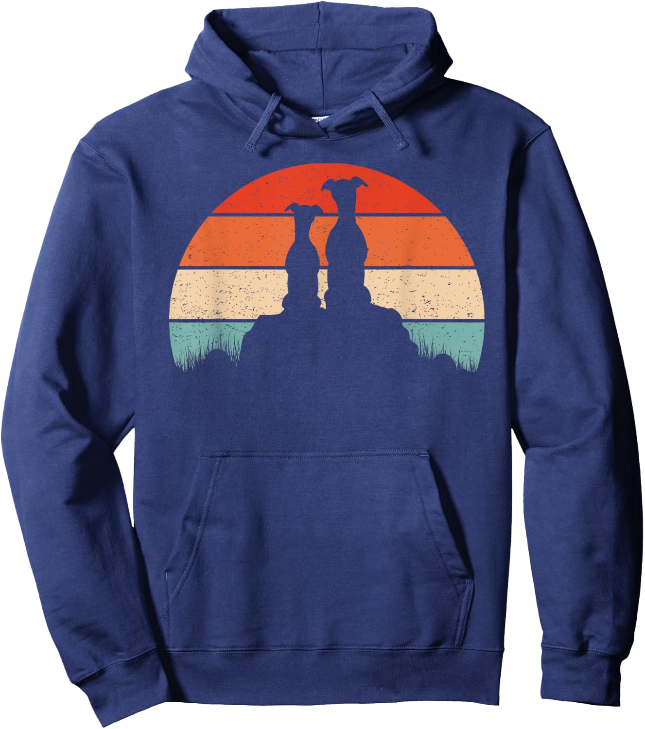 Whippet Dog Lover Vintage Retro Sunset Gift Women Hoodie - Hoodie | Navy