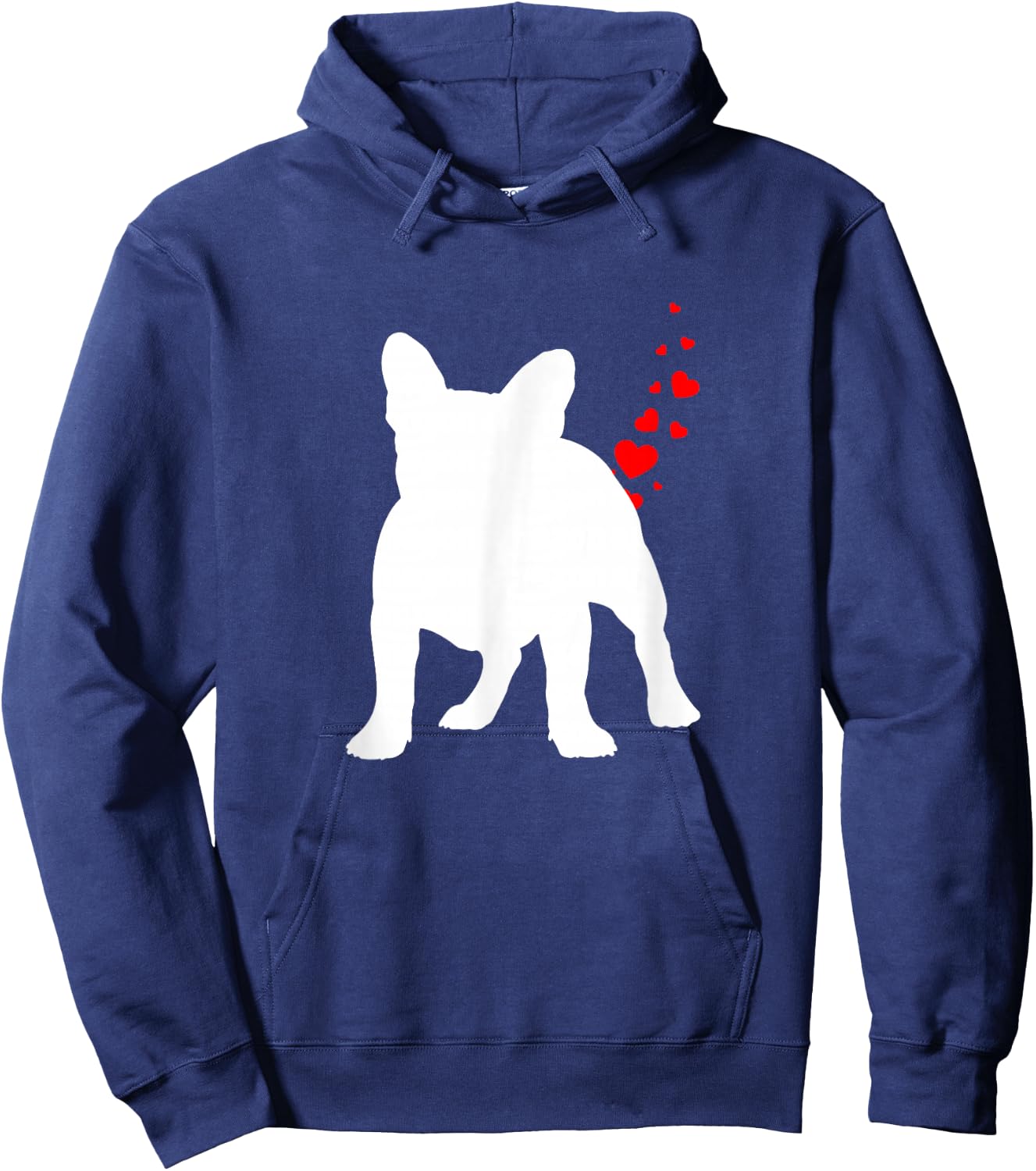 Valentines Day Frenchie Dog Owner Heart Dog Farts Gift Men Women Kids Hoodie - Hoodie | Navy