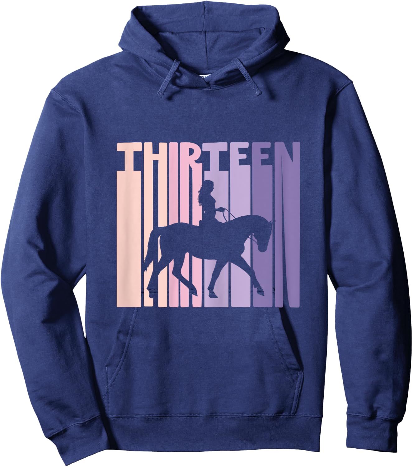 13th Birthday Gift Horse Rider Fan 13 Years Girls Hoodie - Hoodie | Navy