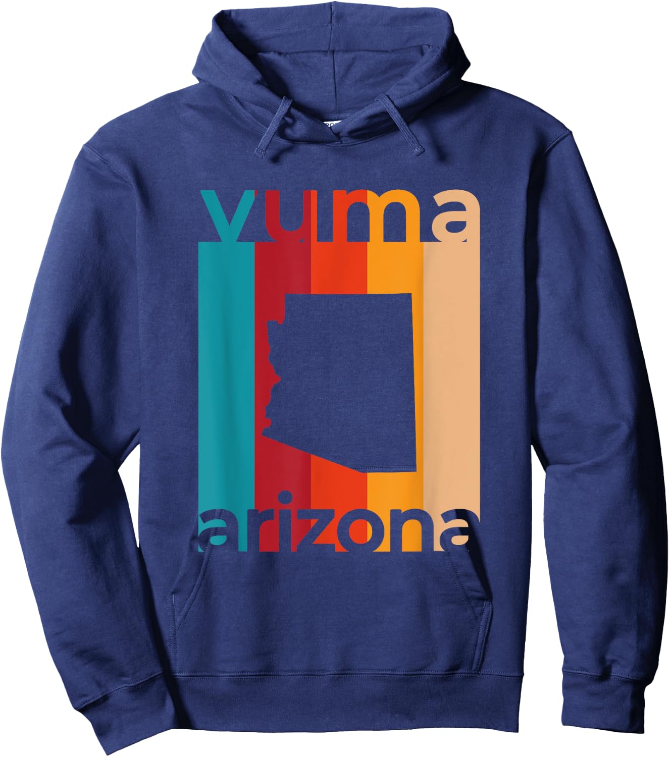 Yuma Arizona Retro Cutout AZ Souvenir Hoodie - Hoodie | Navy