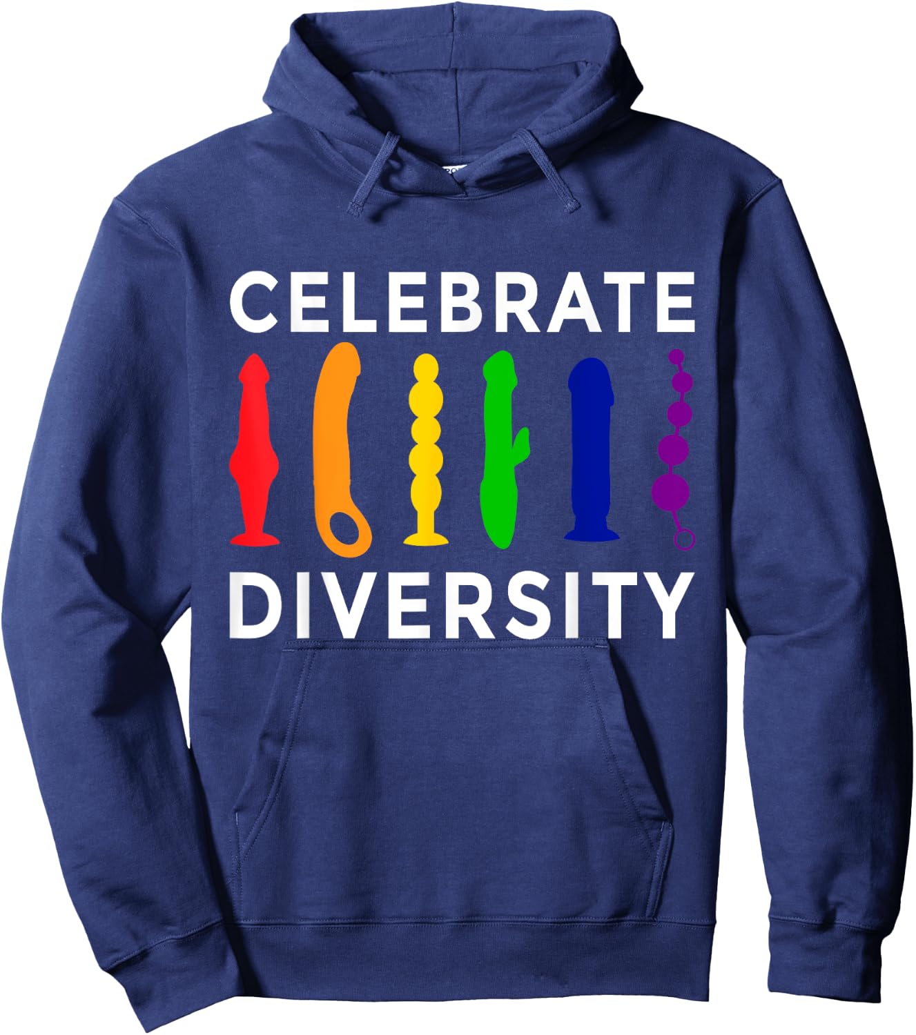 'Celebrate Diversity' Bisexual Feminist Funny Lesbian Pride Hoodie - Hoodie | Navy