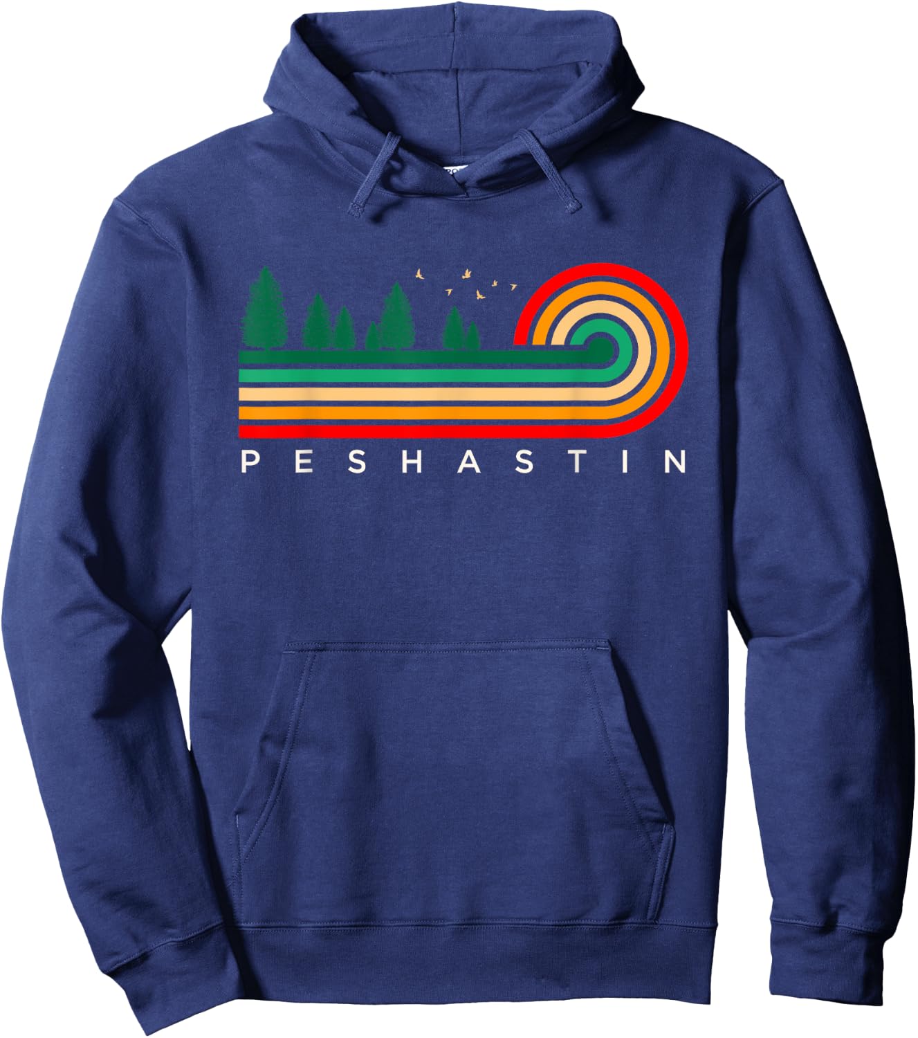 Evergreen Vintage Stripes Peshastin, Washington Hoodie - Hoodie | Navy