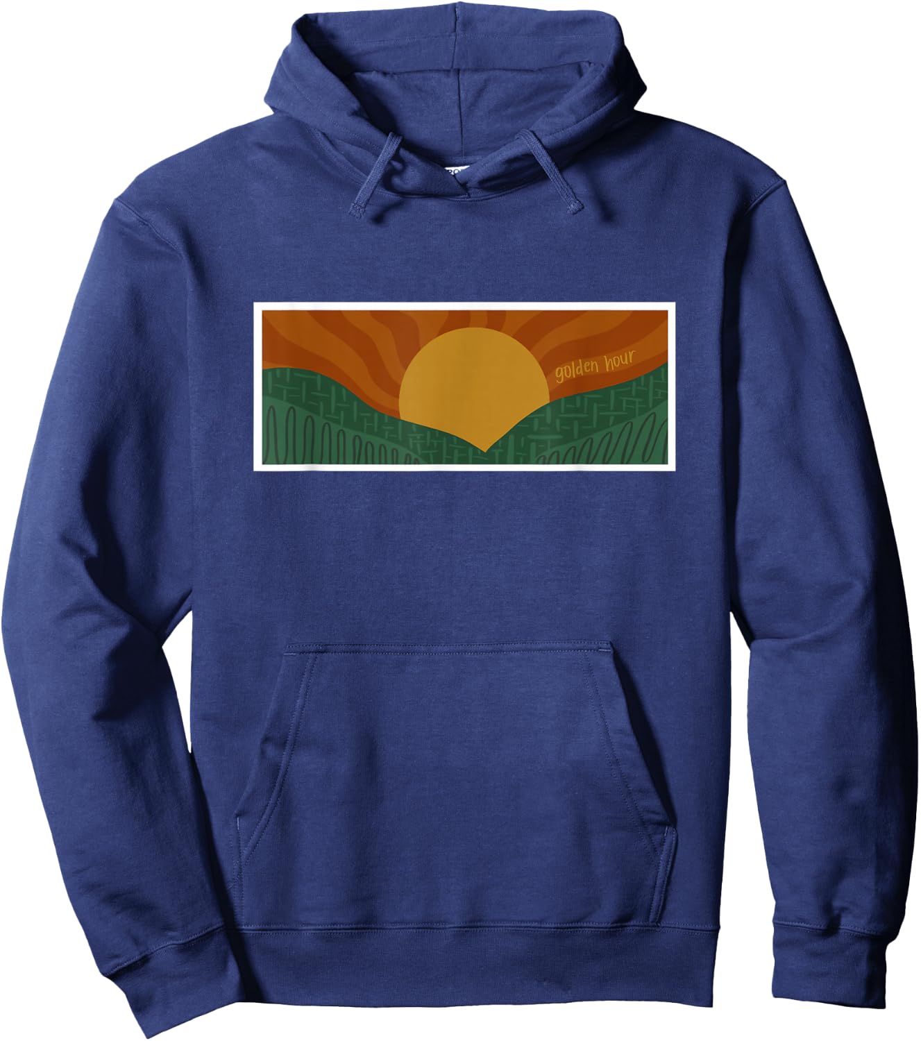Golden Hour, Sunset Vibes, Golden Sun Hoodie - Hoodie | Navy