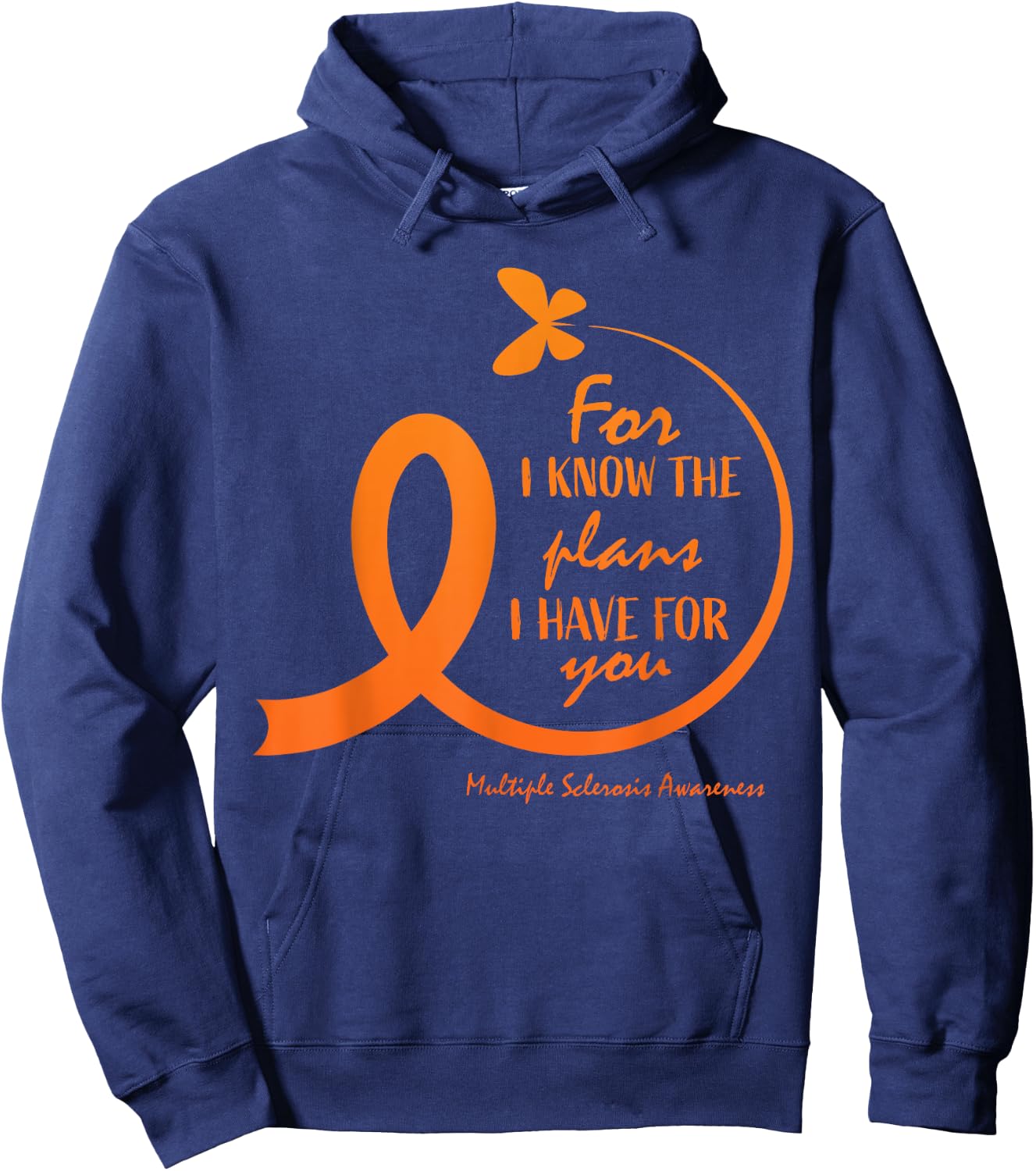 Cute Multiple Sclerosis Awareness Gift Christian Bible Verse Hoodie - Hoodie | Navy