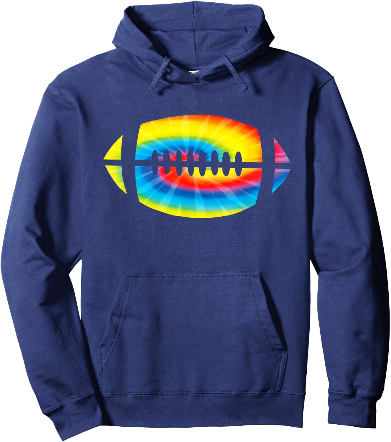 Cool Tie Dye Football Gift | Cute Sports Player Men Women Hoodie - Hoodie | Navy