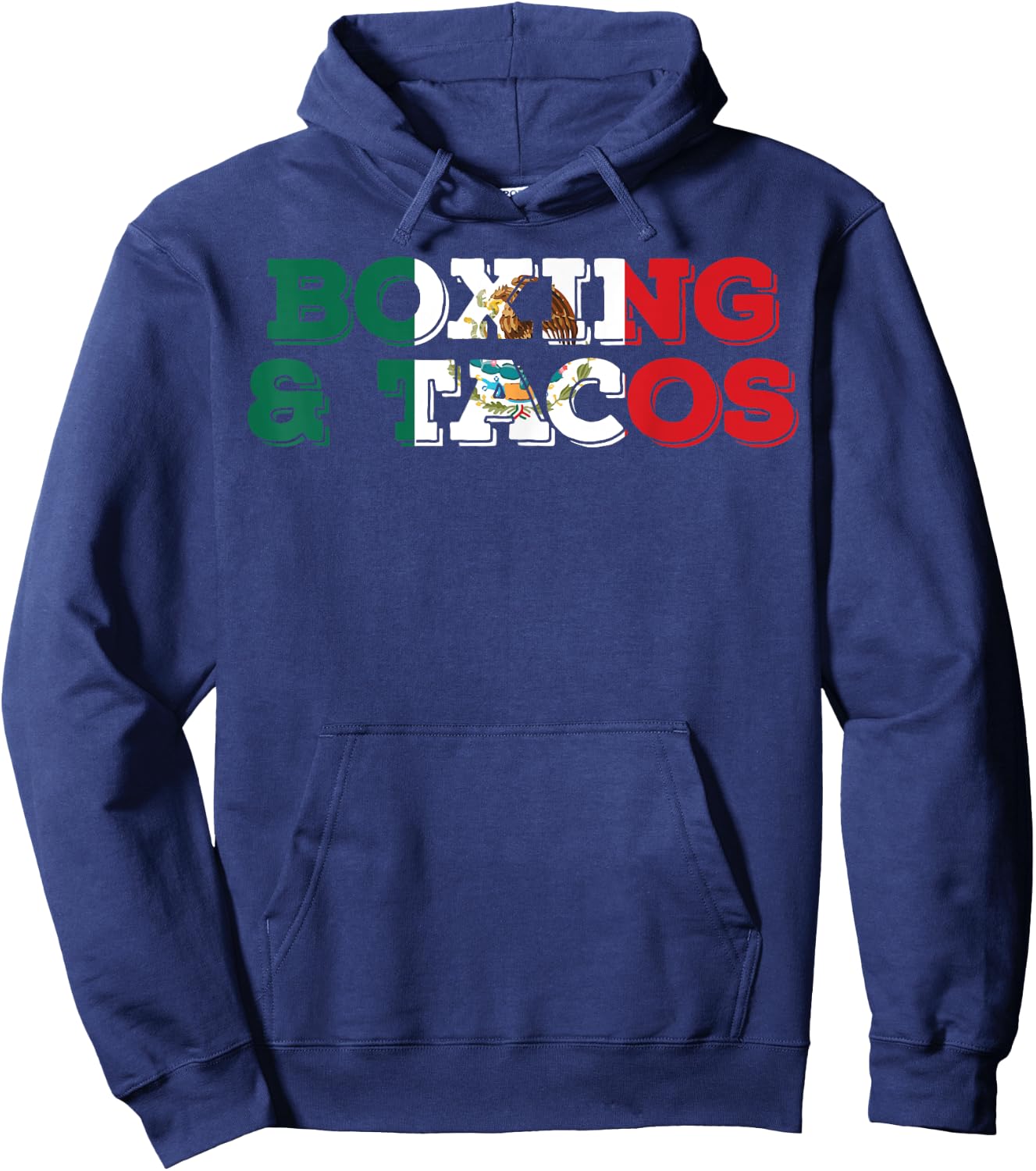 Saying Boxing and Tacos Mexican Sports Husband Hobby Box Pun Hoodie - Hoodie | Navy
