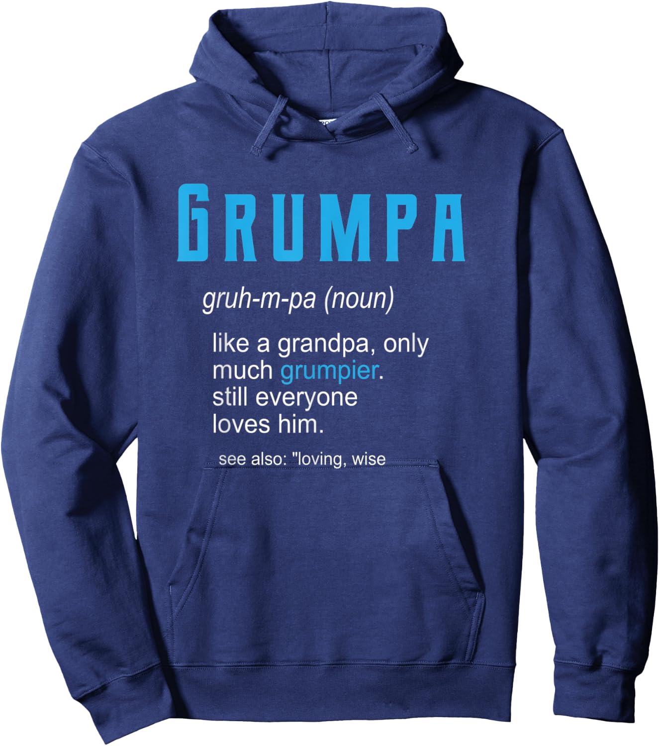 Pops Christmas Shirt for Grandpa, Funny Grumpa Definition Hoodie - Hoodie | Navy