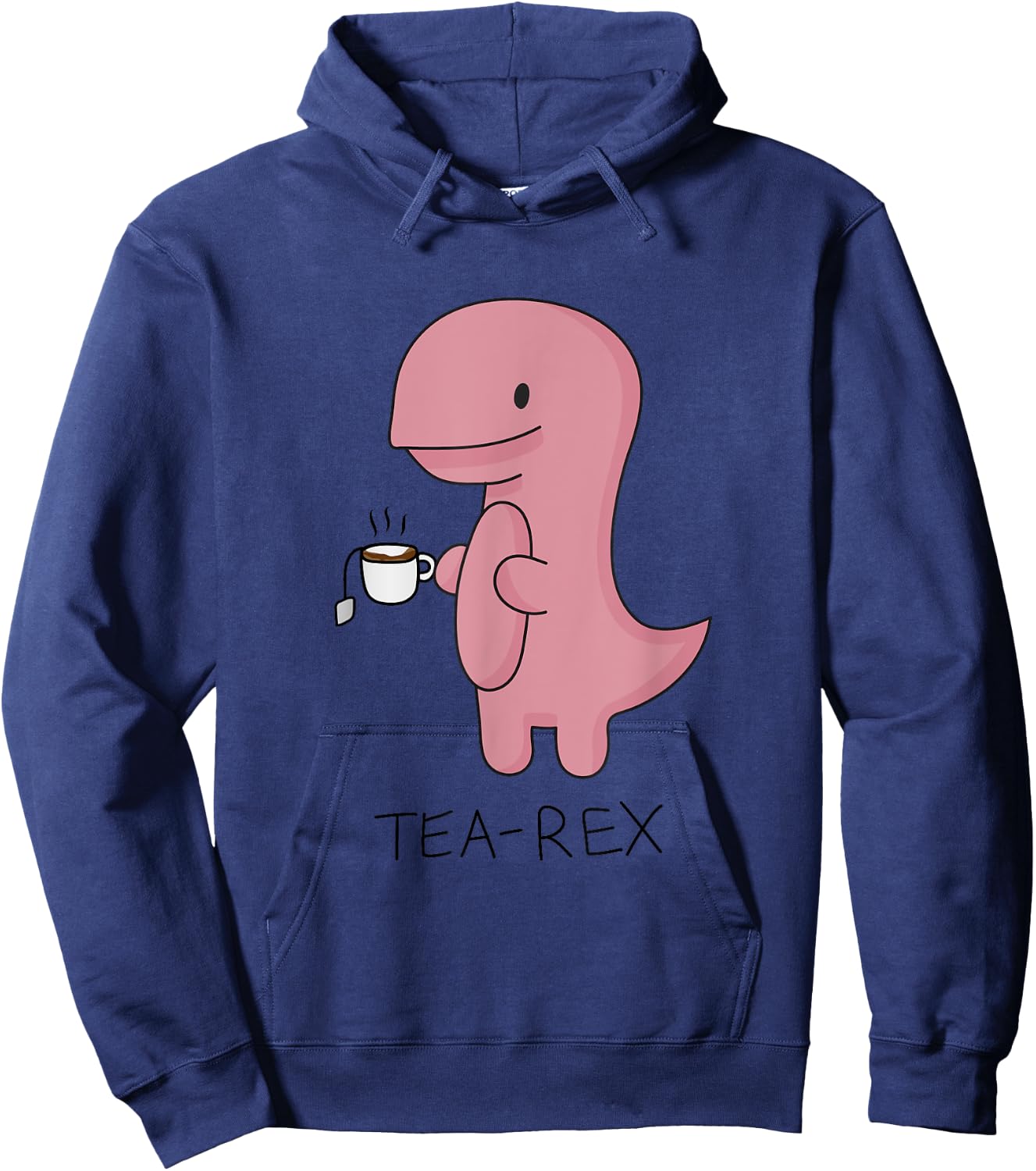 Tea rex Dinosaur Cartoon Lover Funny Cute Dino Hoodie - Hoodie | Navy