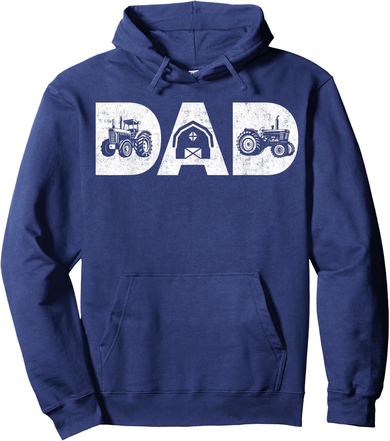 Vintage Farming Father Farm Lover Farmer Daddy Tractor Dad Hoodie - Hoodie | Navy