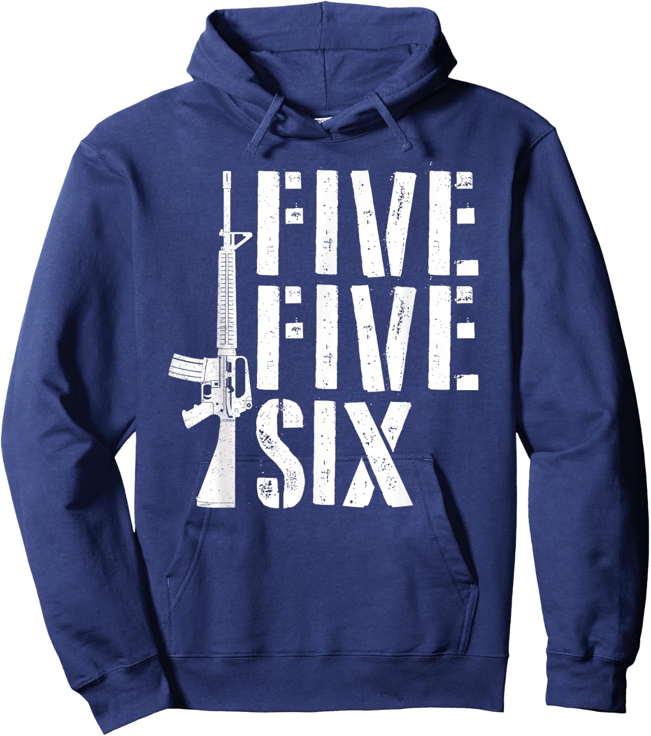Five Five Six Gun Ammo Range 5.56mm Rifle M16 Assault Rifle Hoodie - Hoodie | Navy