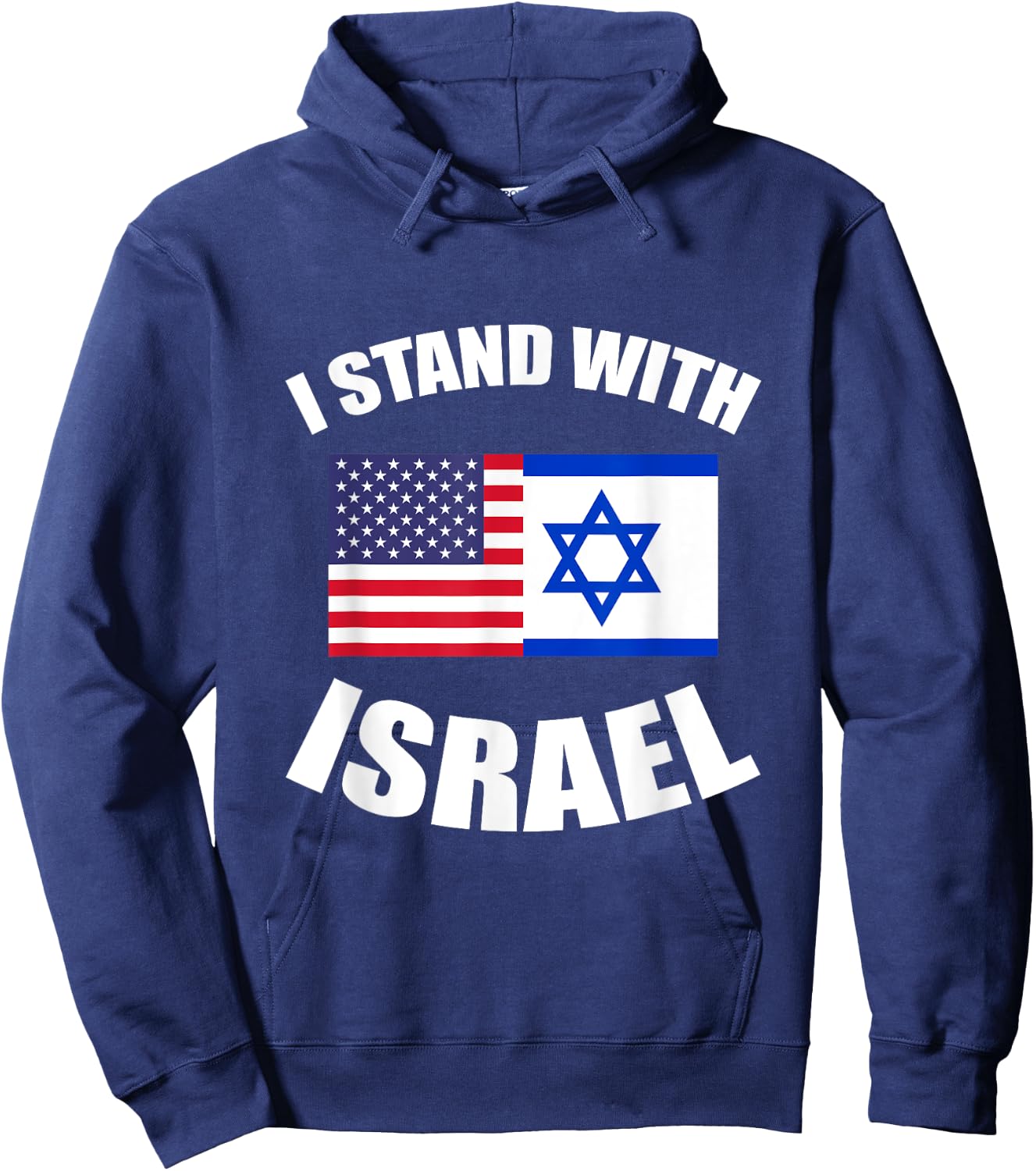 Israel Supporter American Flag Israeli Gift Israel Hoodie - Hoodie | Navy