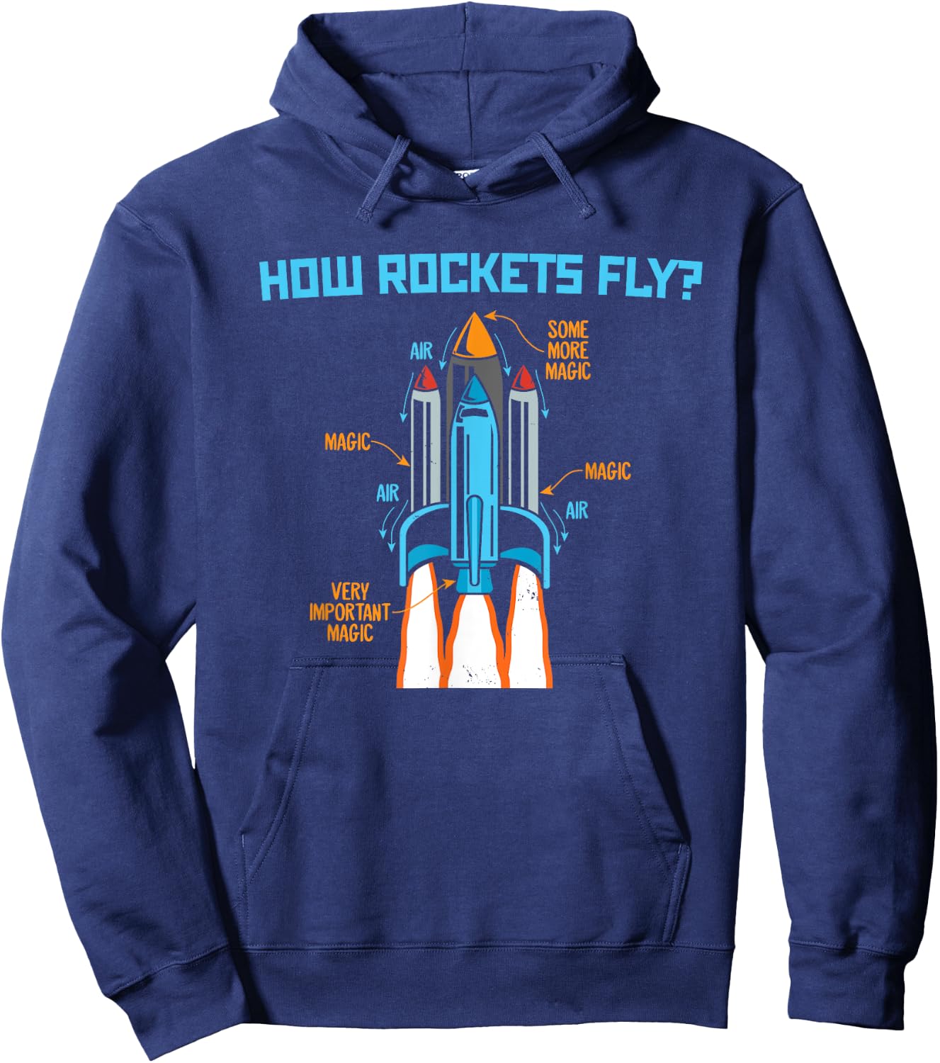 How Rockets Fly Magic Air Aerospace Engineering Scientist Hoodie - Hoodie | Navy
